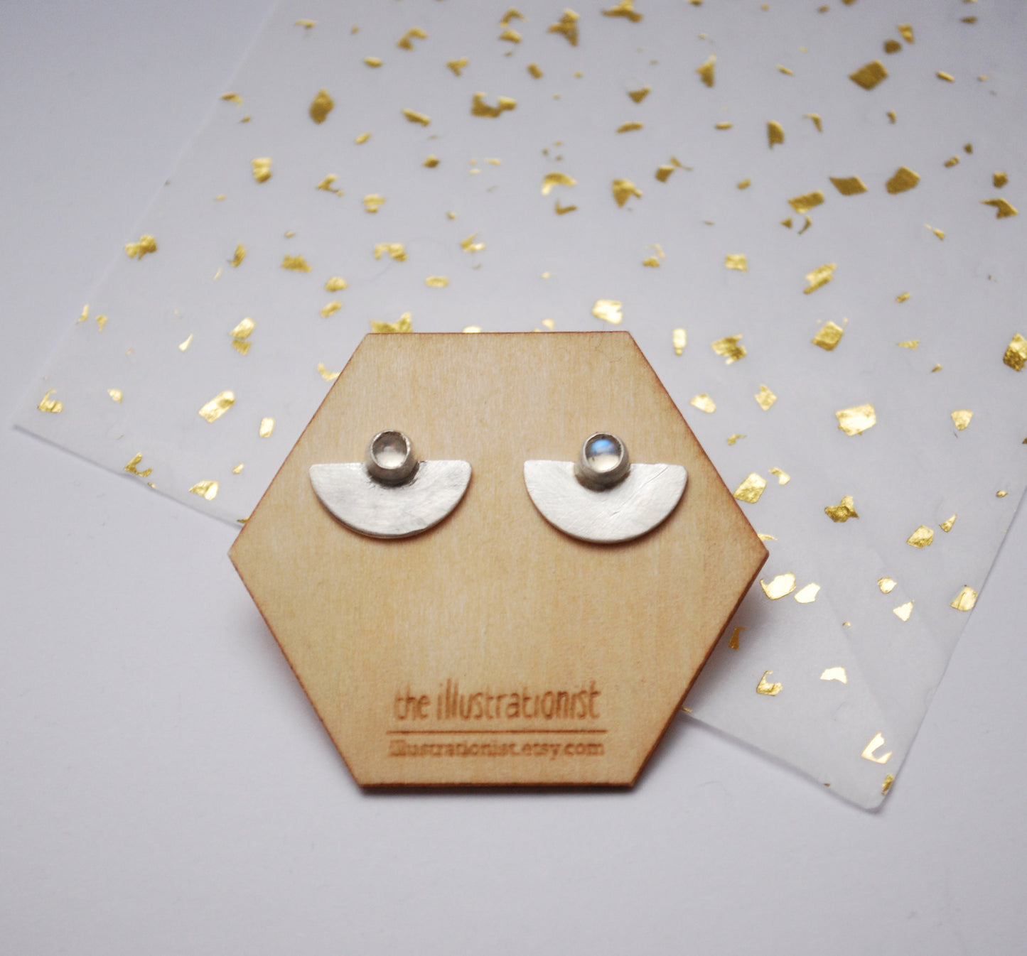 Sterling silver moonstone earrings