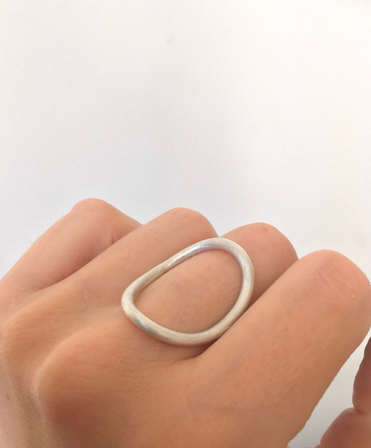 Eco sterling silver circle ring big circle ring open gold 14k rose gold halo ring minimalist | Christmas gift for her | Winter jewelry