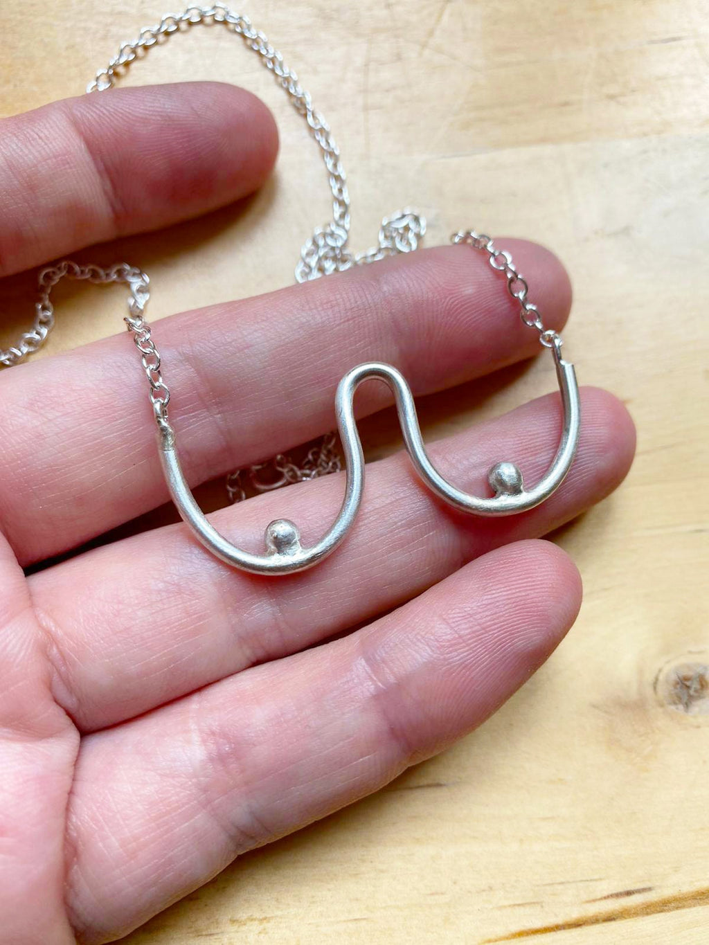 Bryn necklace and brooch, Boob brooch - Boob necklace