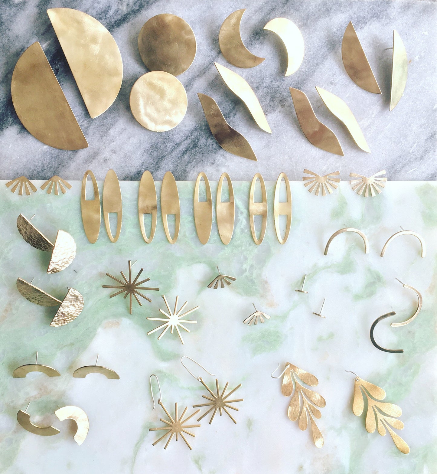 Trin earrings, Gold filed brass star earrings