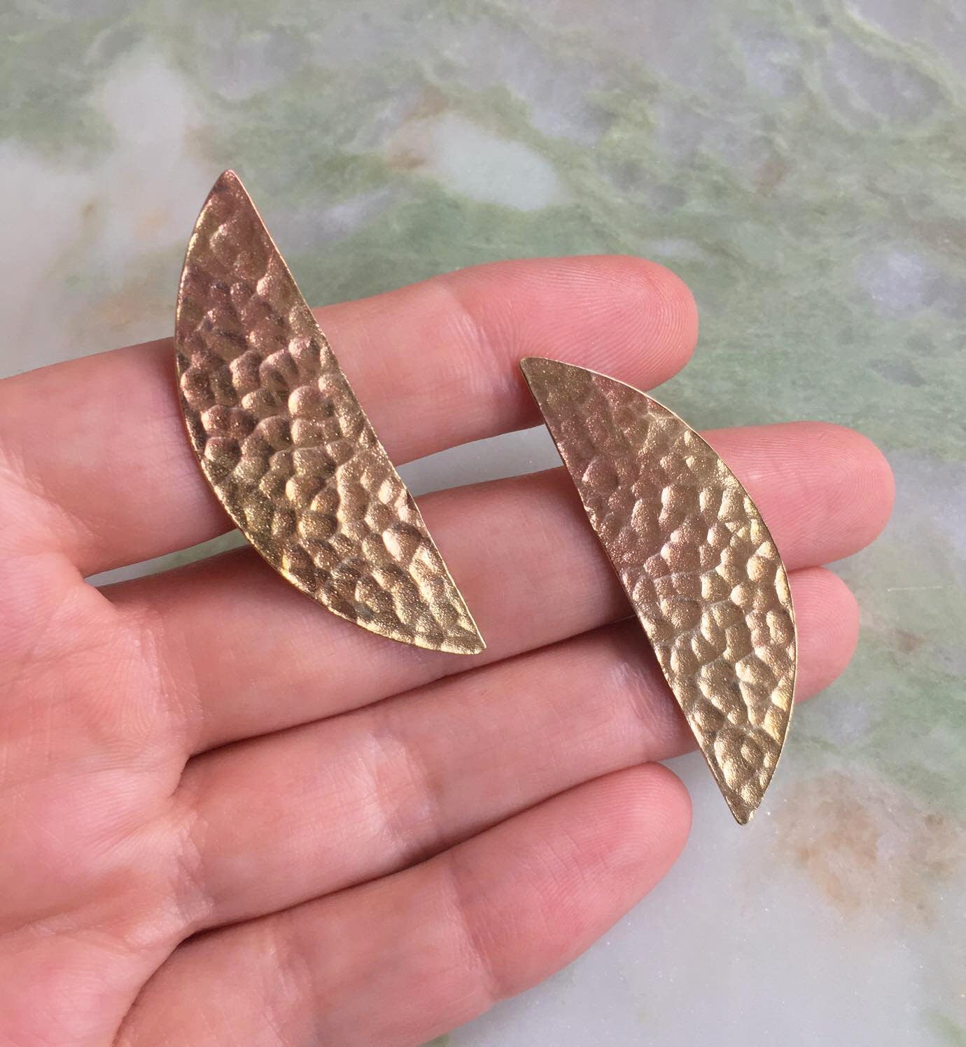 Gwyn earrings, Eco sterling silver half moon earrings