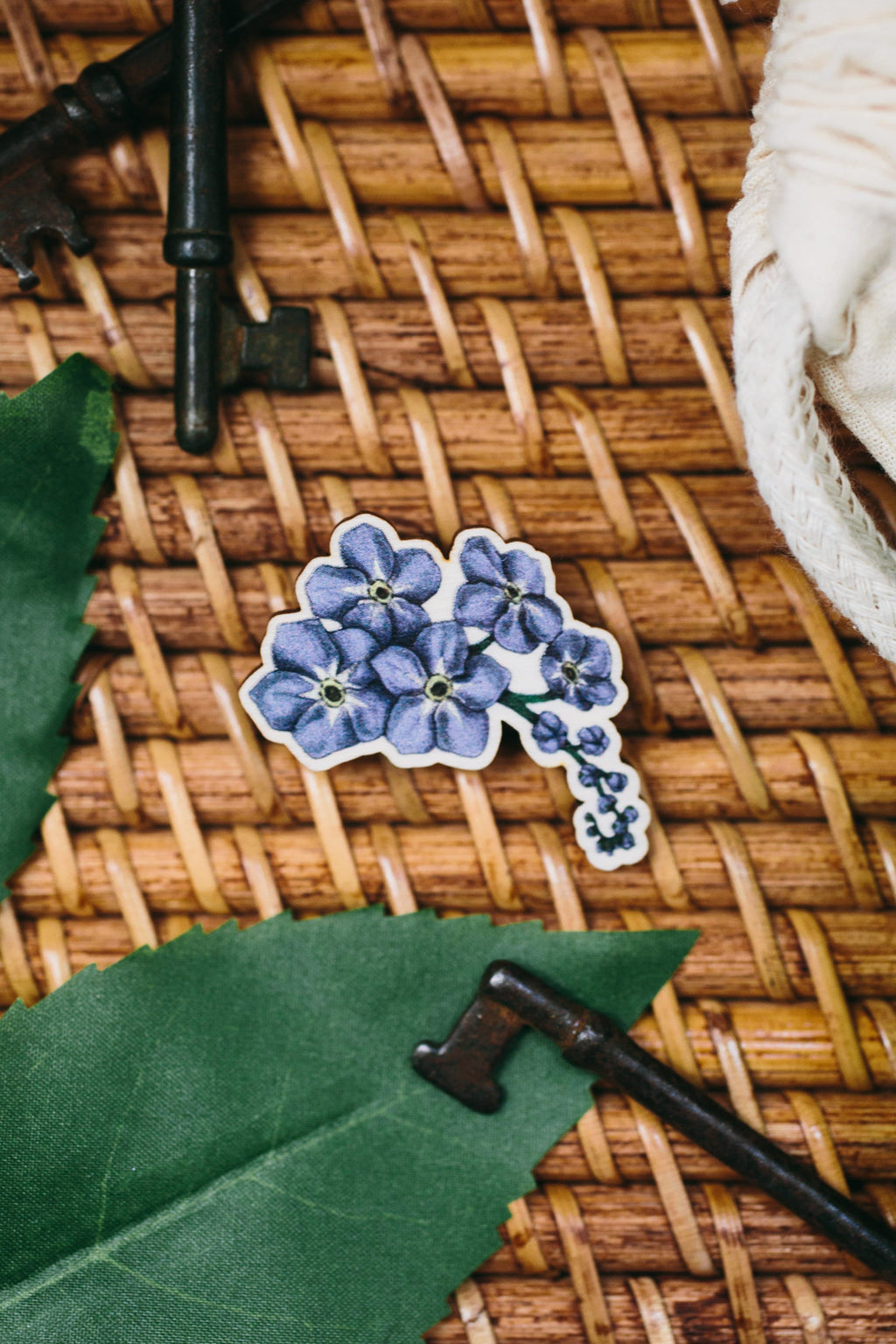 Forget Me Not Wooden Pin