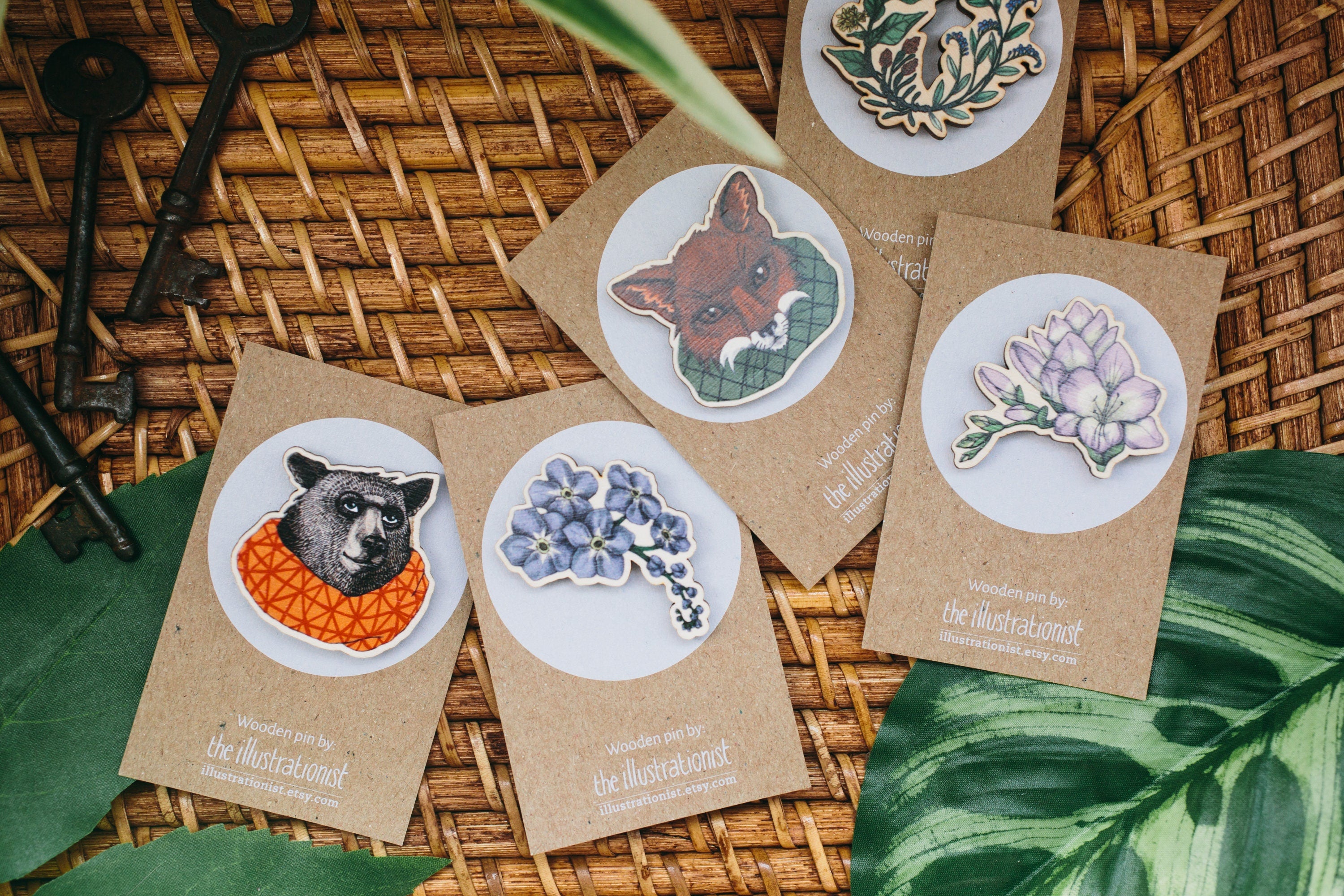 Wooden Bear Pin