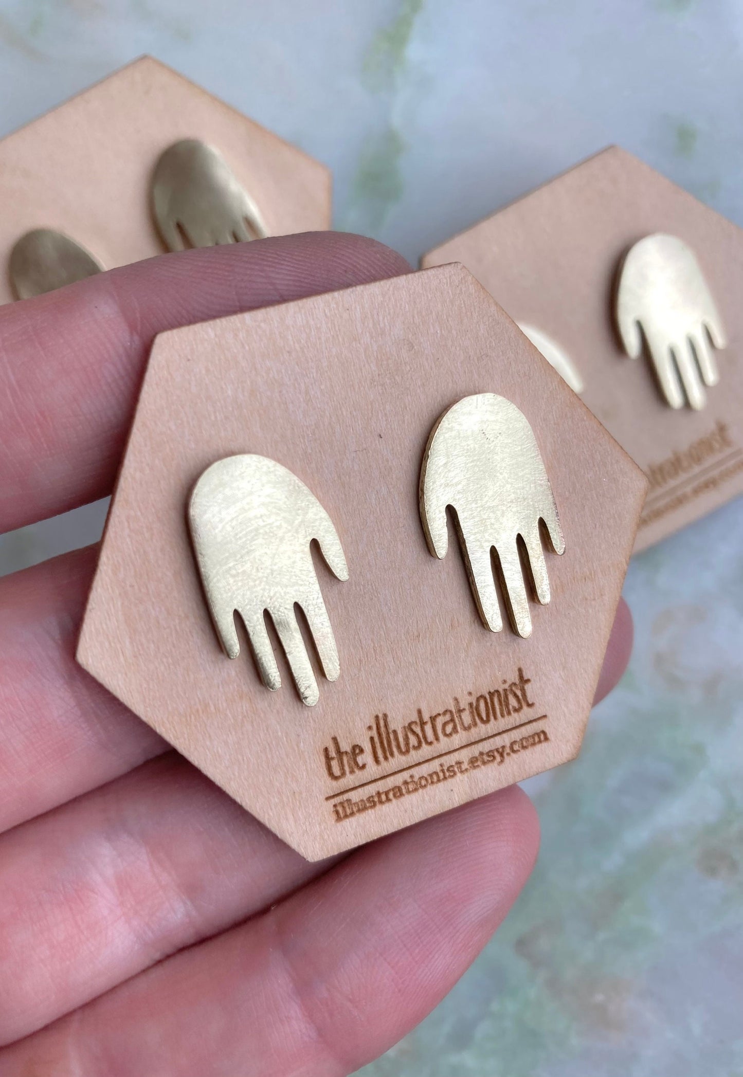 Brass rule earrings