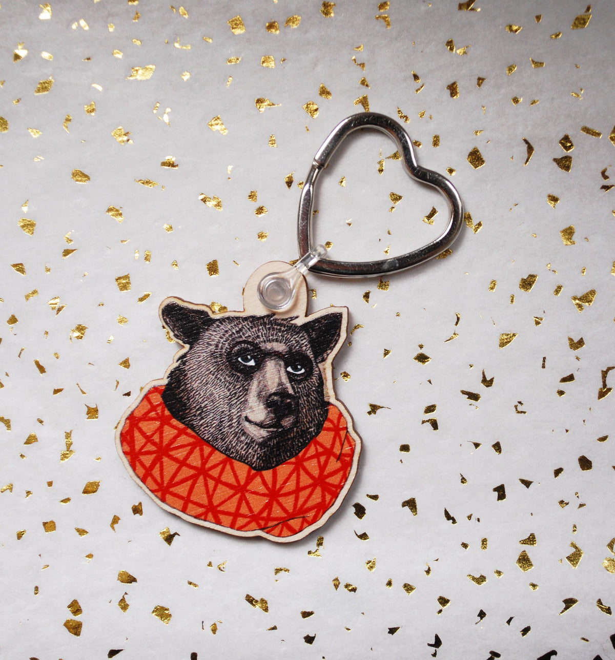 Brown bear keychain, Woodland Gift (Housewarming gift)
