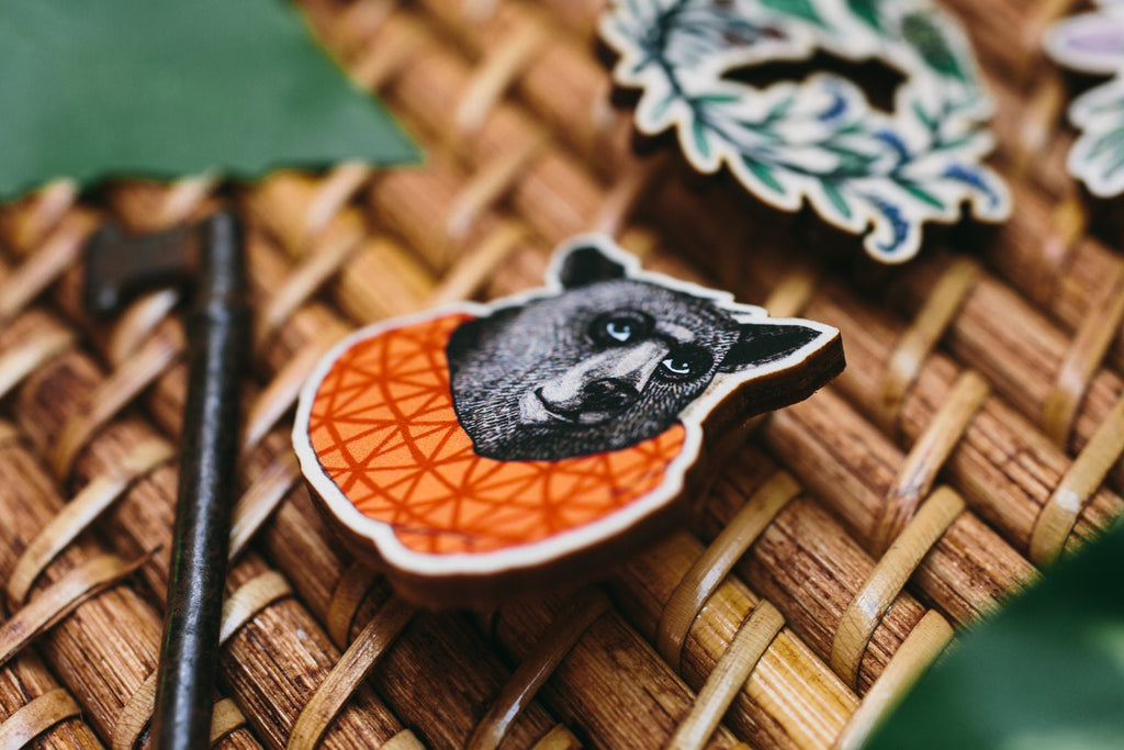 Wooden Bear Pin