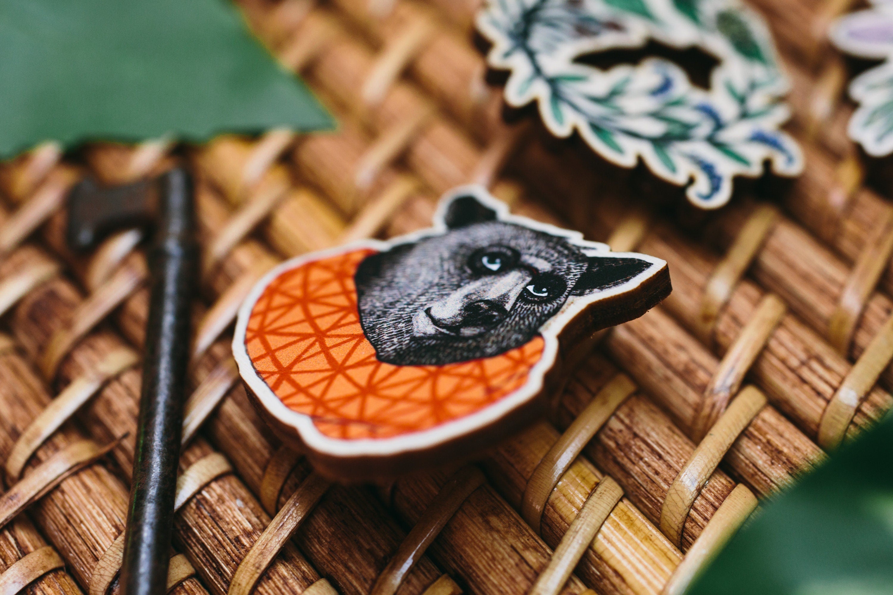 Wooden Bear Pin