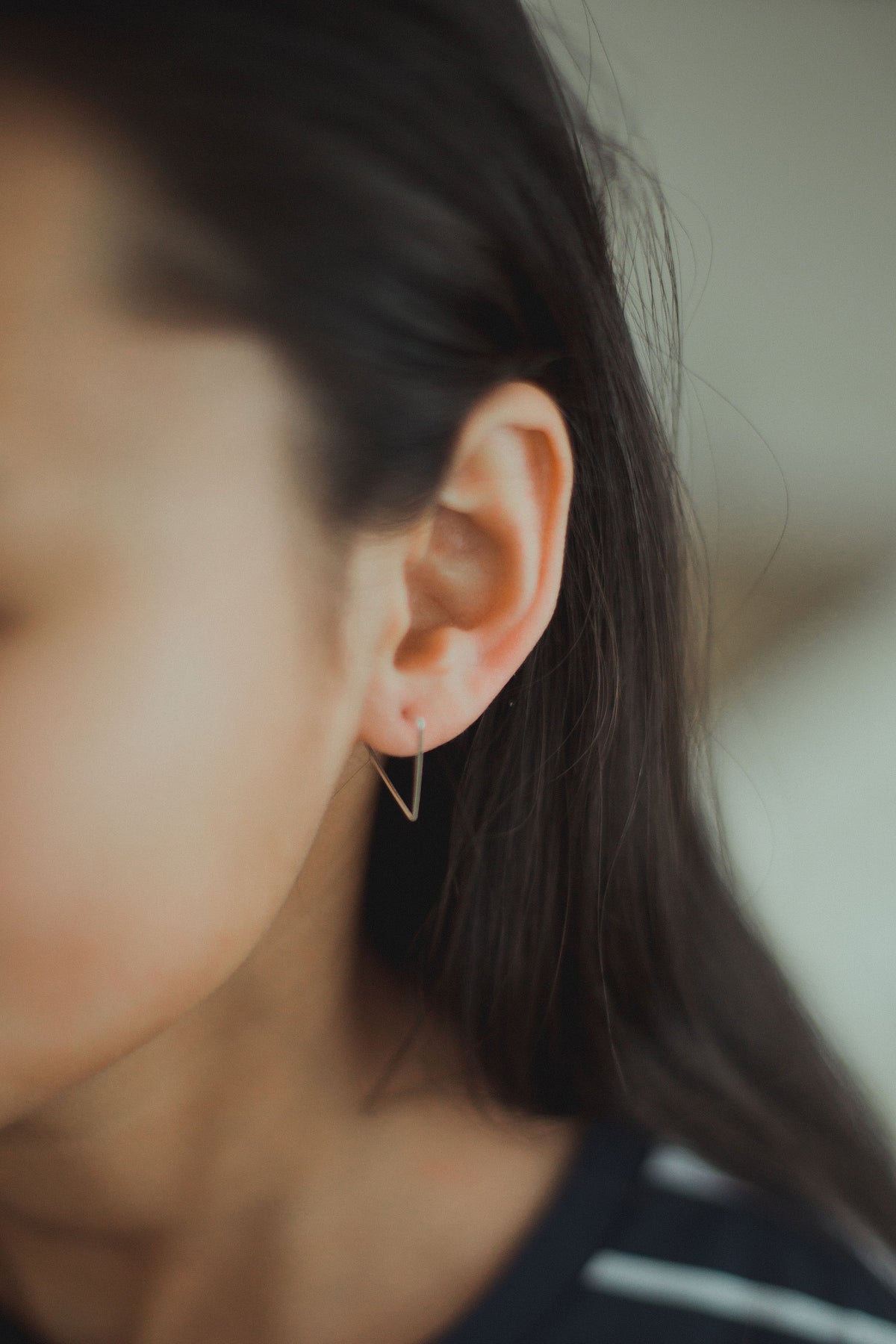 Minimalist Sterling Silver Triangle Earrings | Geometric Jewelry