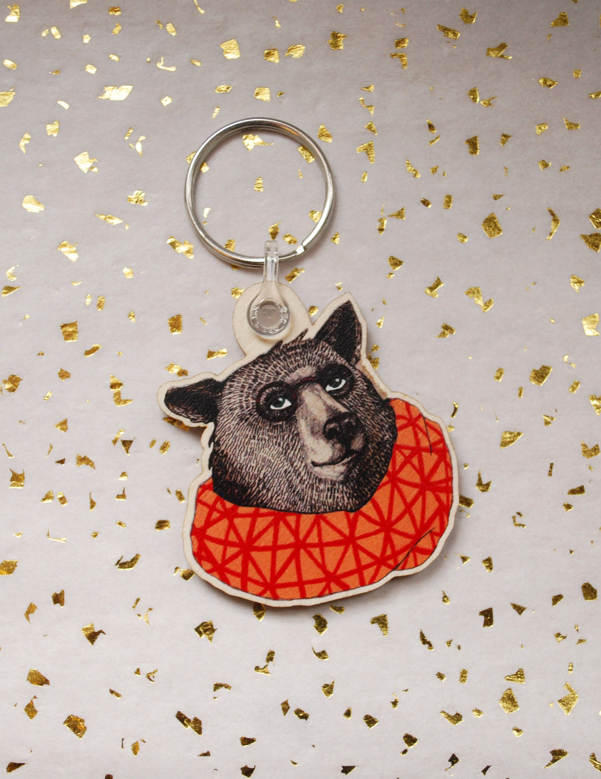 Brown bear keychain, Woodland Gift (Housewarming gift)