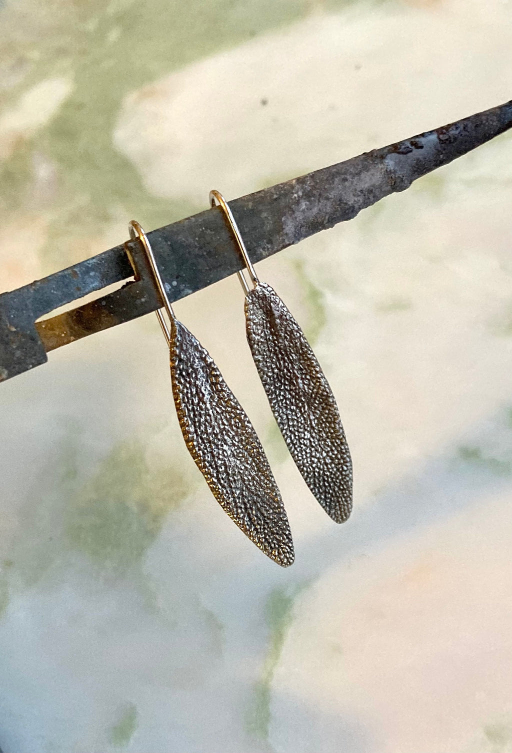 Sage earrings, Sage Brooch