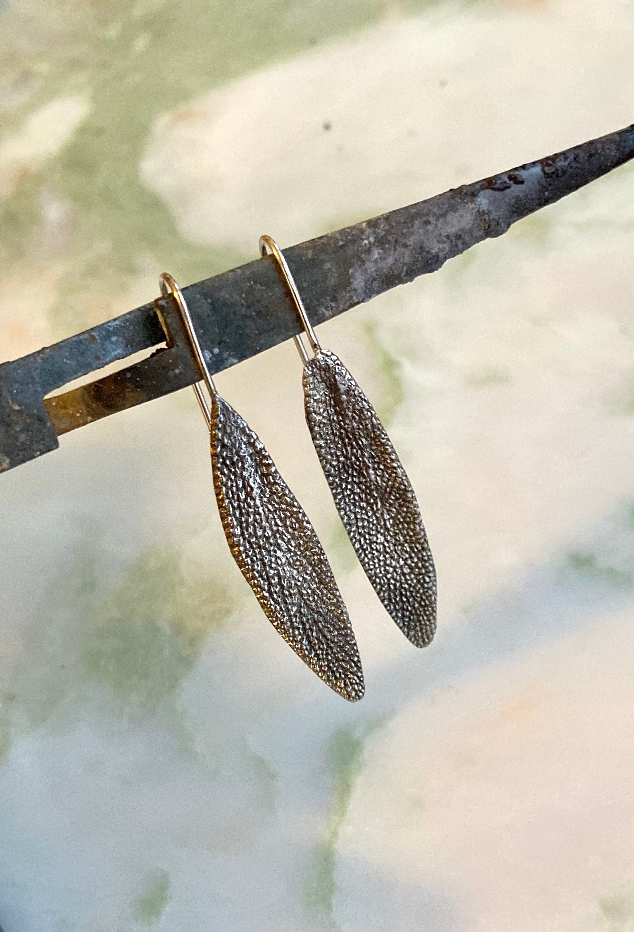 Sage earrings, Sage Brooch