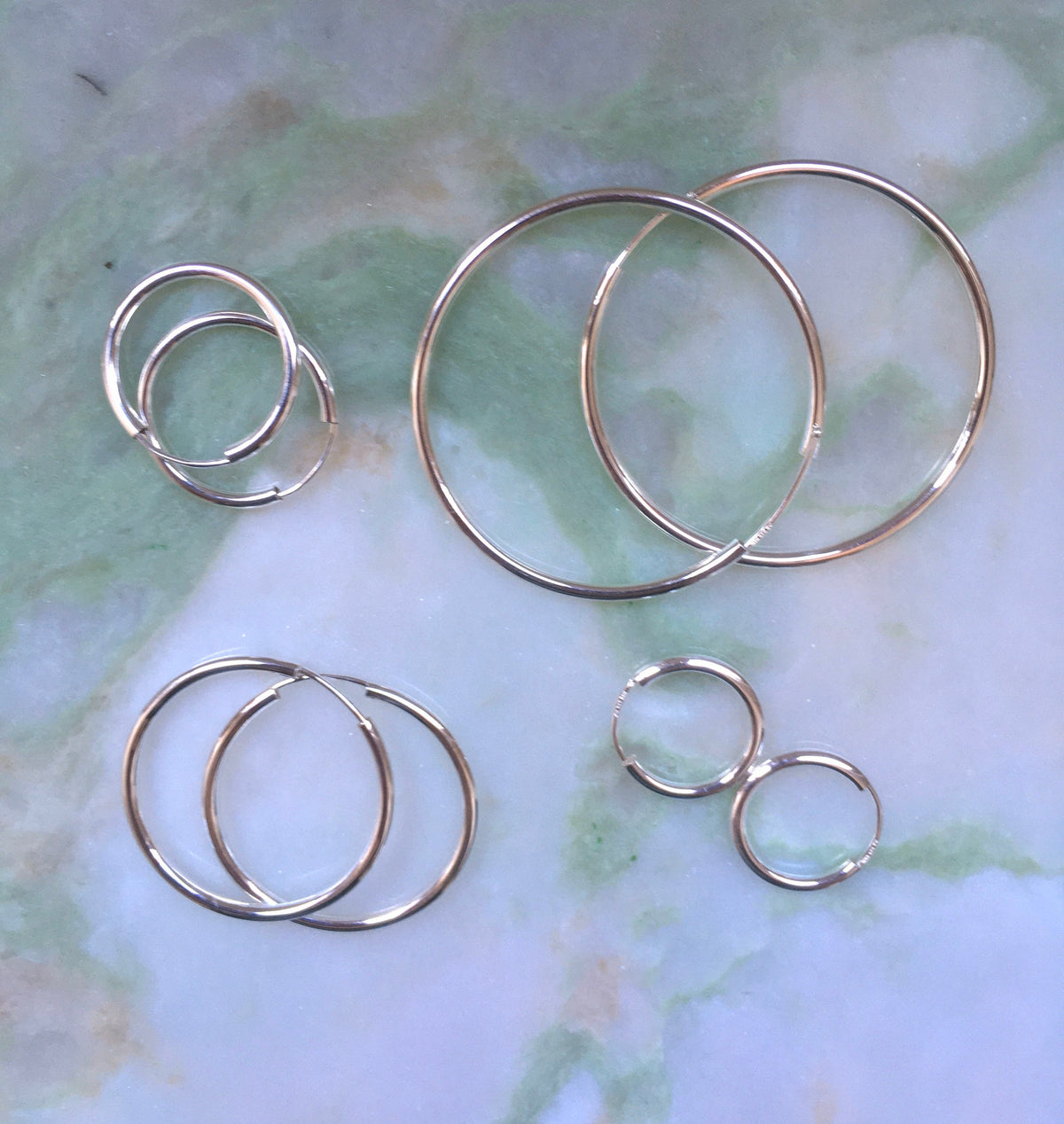 Eco sterling silver hoop earrings flexible minimalist, gilded silver hoops | Christmas gift for her | Cold weather accessories