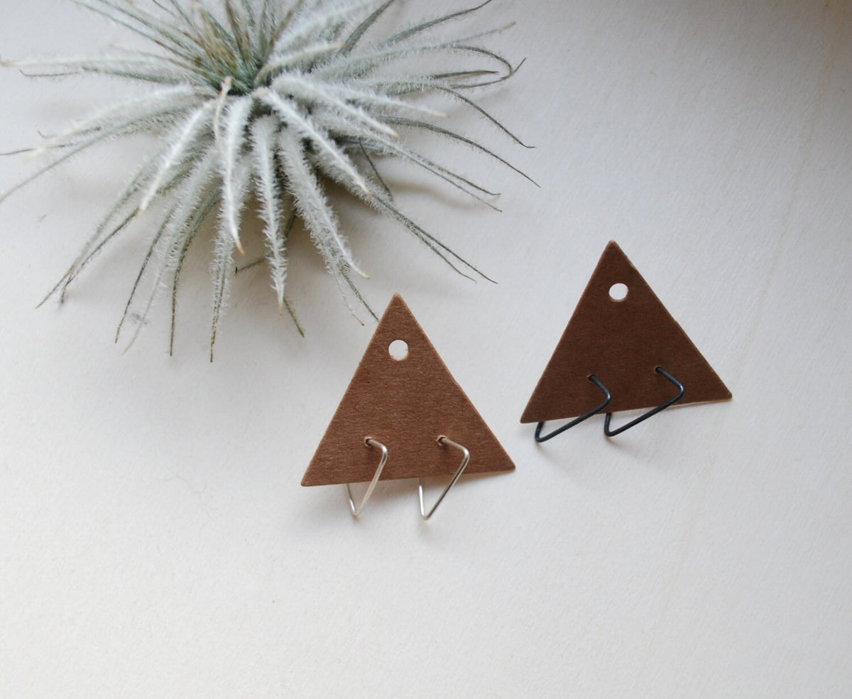Minimalist Sterling Silver Triangle Earrings | Geometric Jewelry