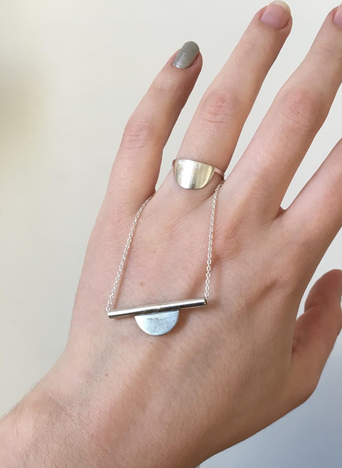 Modern setting sun necklace