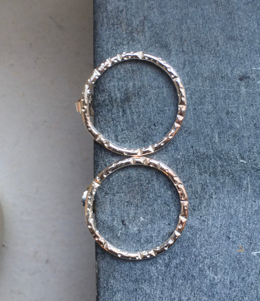 Sterling silver open circle earrings