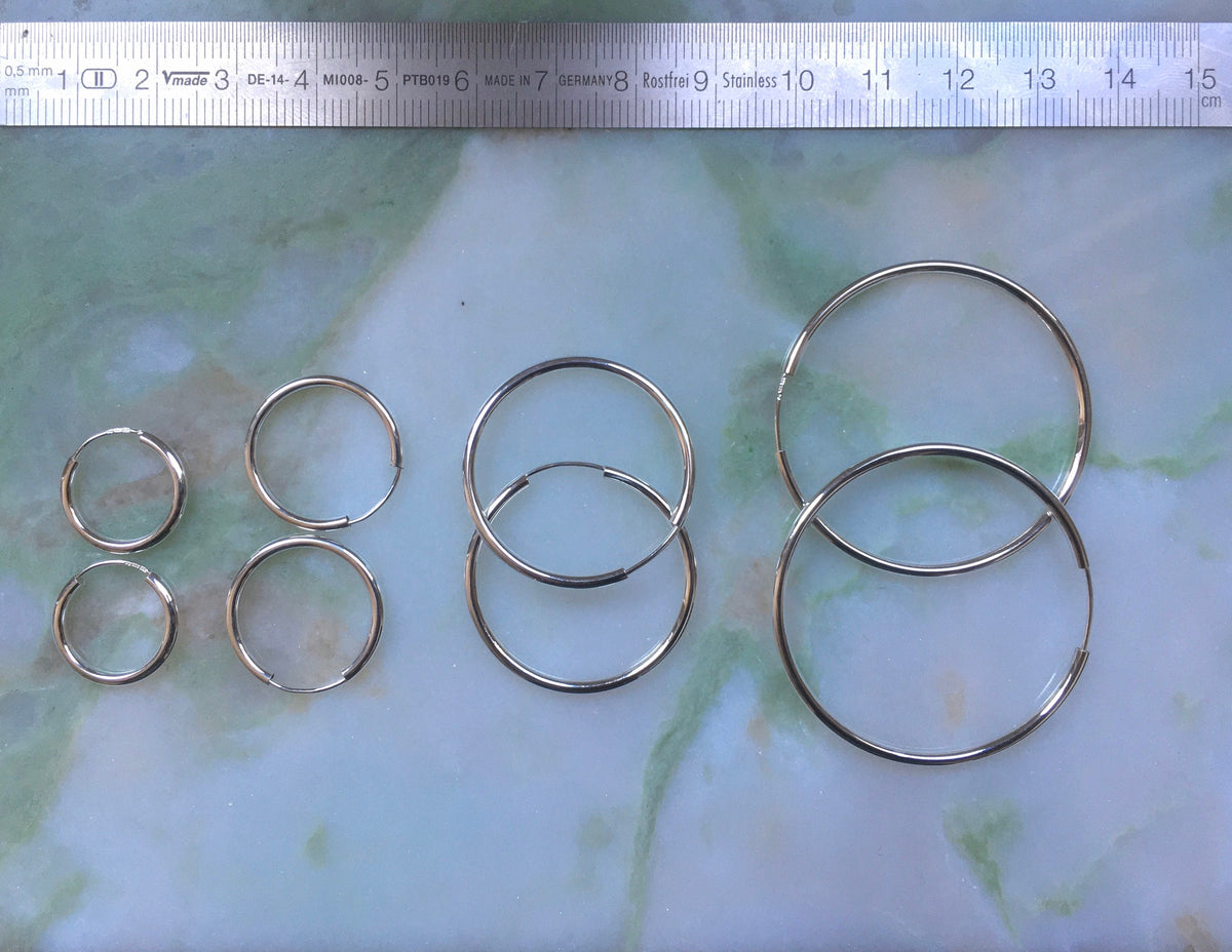 Eco sterling silver hoop earrings flexible minimalist, gilded silver hoops | Christmas gift for her | Cold weather accessories