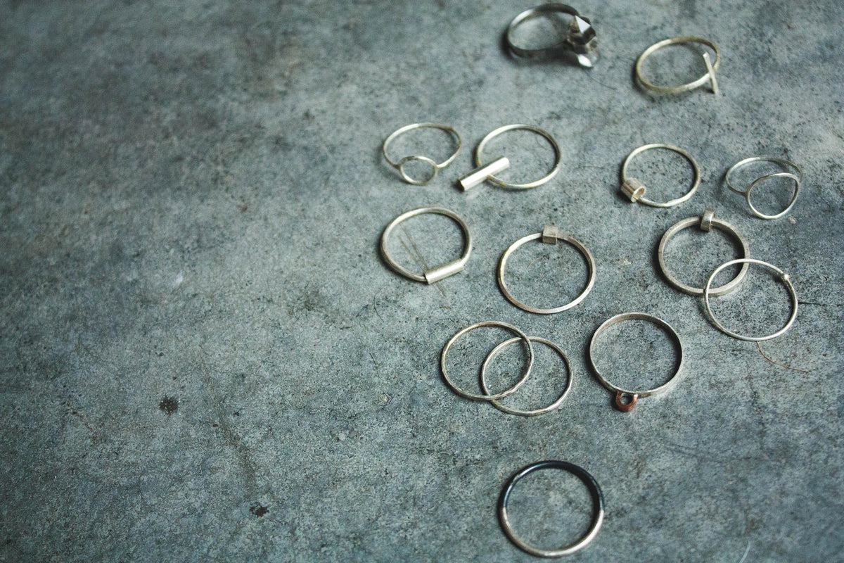 Eco sterling silver ring stacking, 14k gold wedding ring engagement
