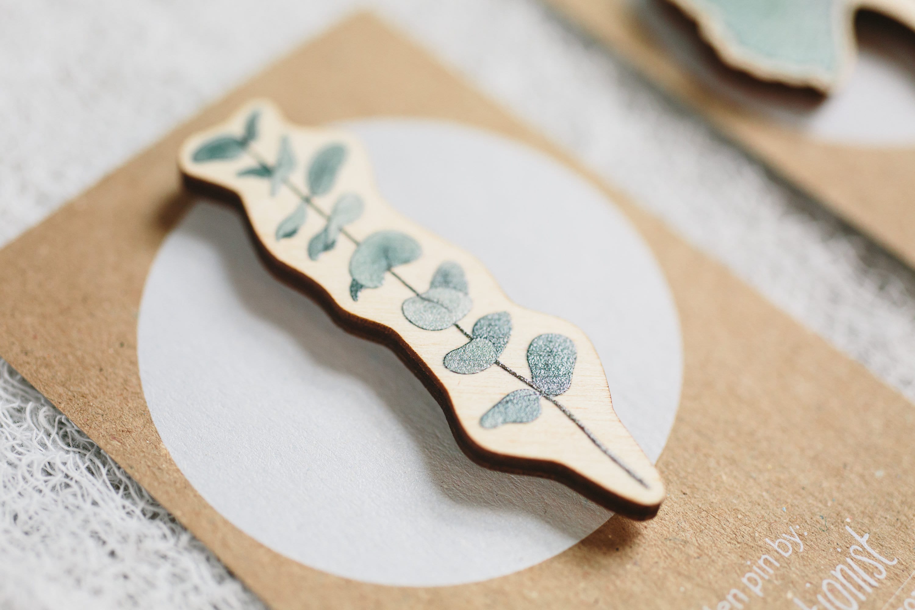 Wooden Plant Pins, Willow, Eucalyptus, Ginkgo or Monstera