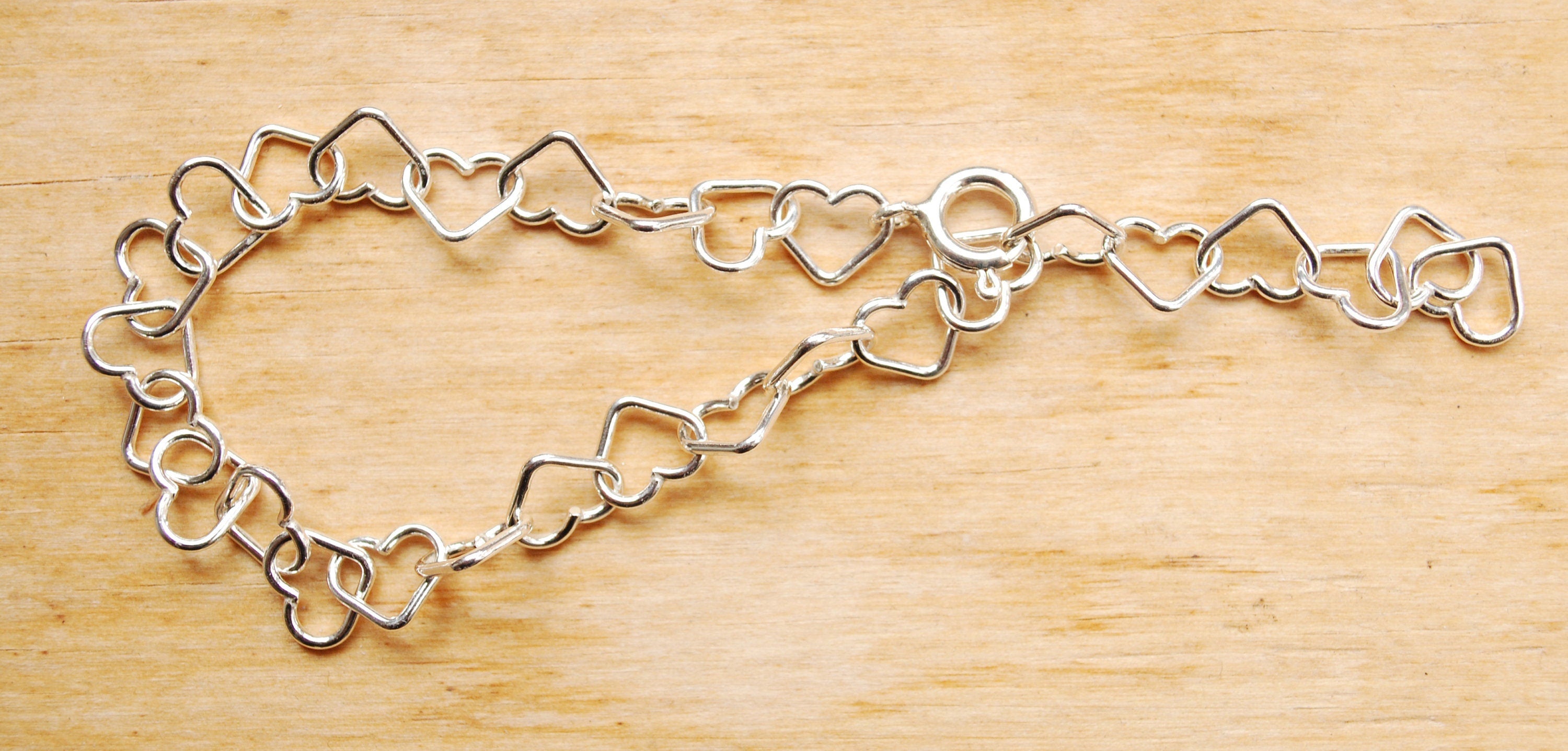Heart bracelet, large links