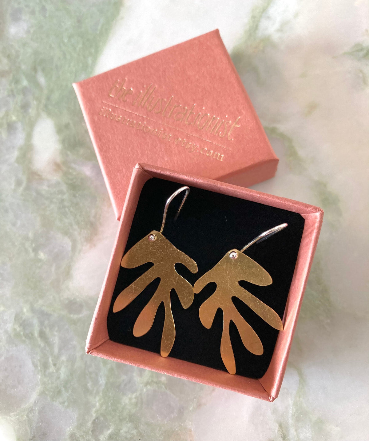 Rena earrings | Eco sterling silver and brass leaf earrings