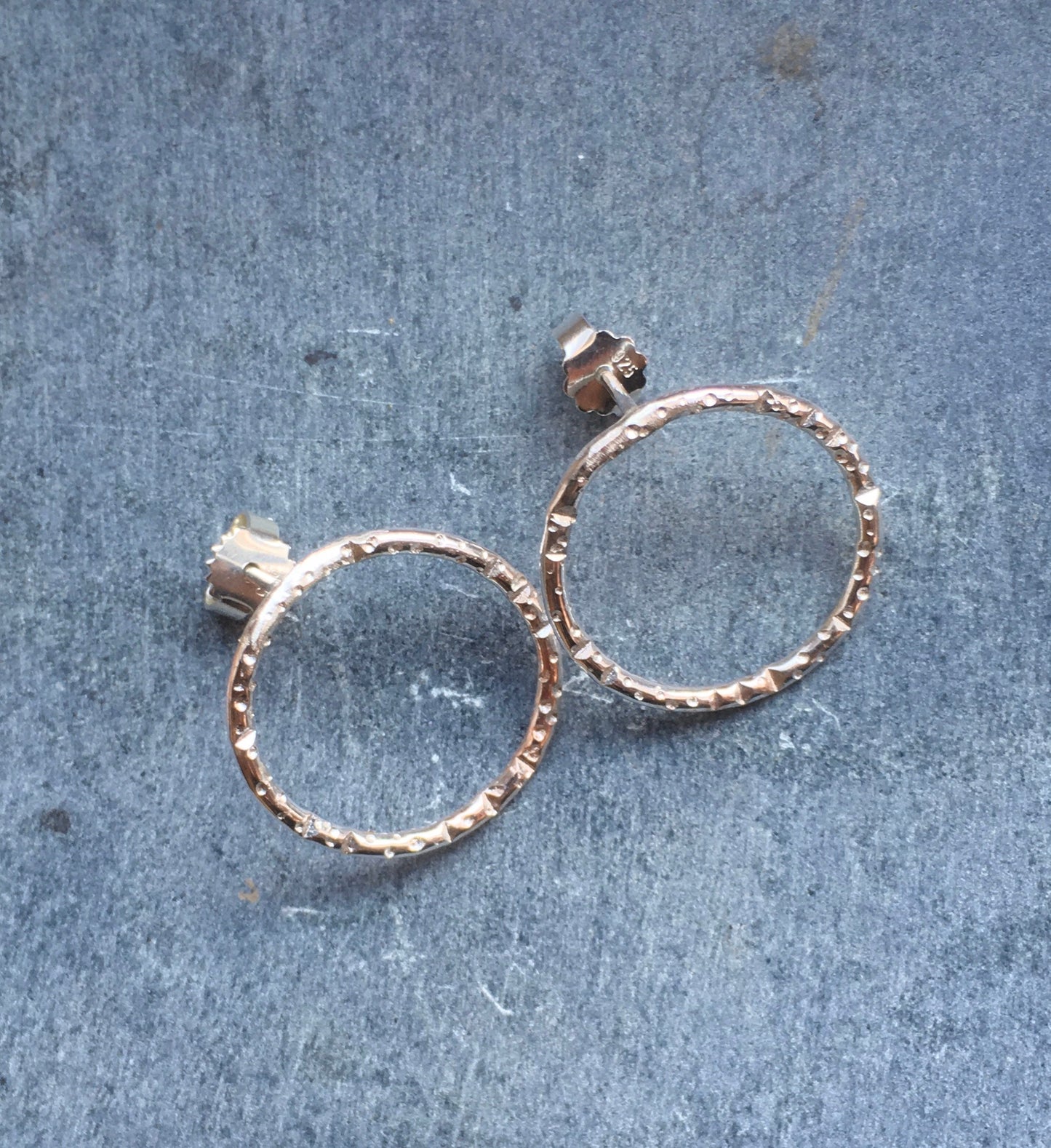 Sterling silver open circle earrings