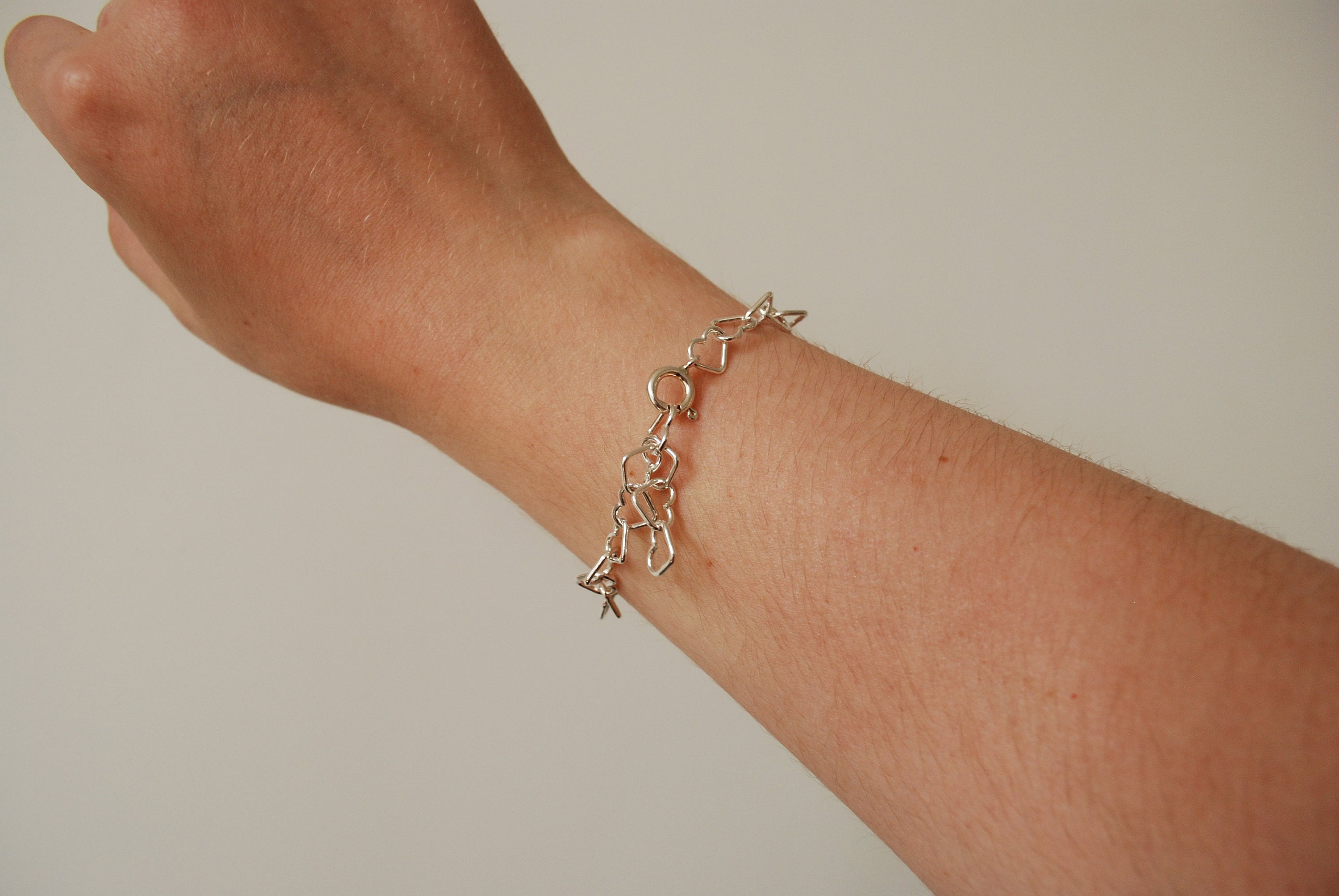 Heart bracelet, large links