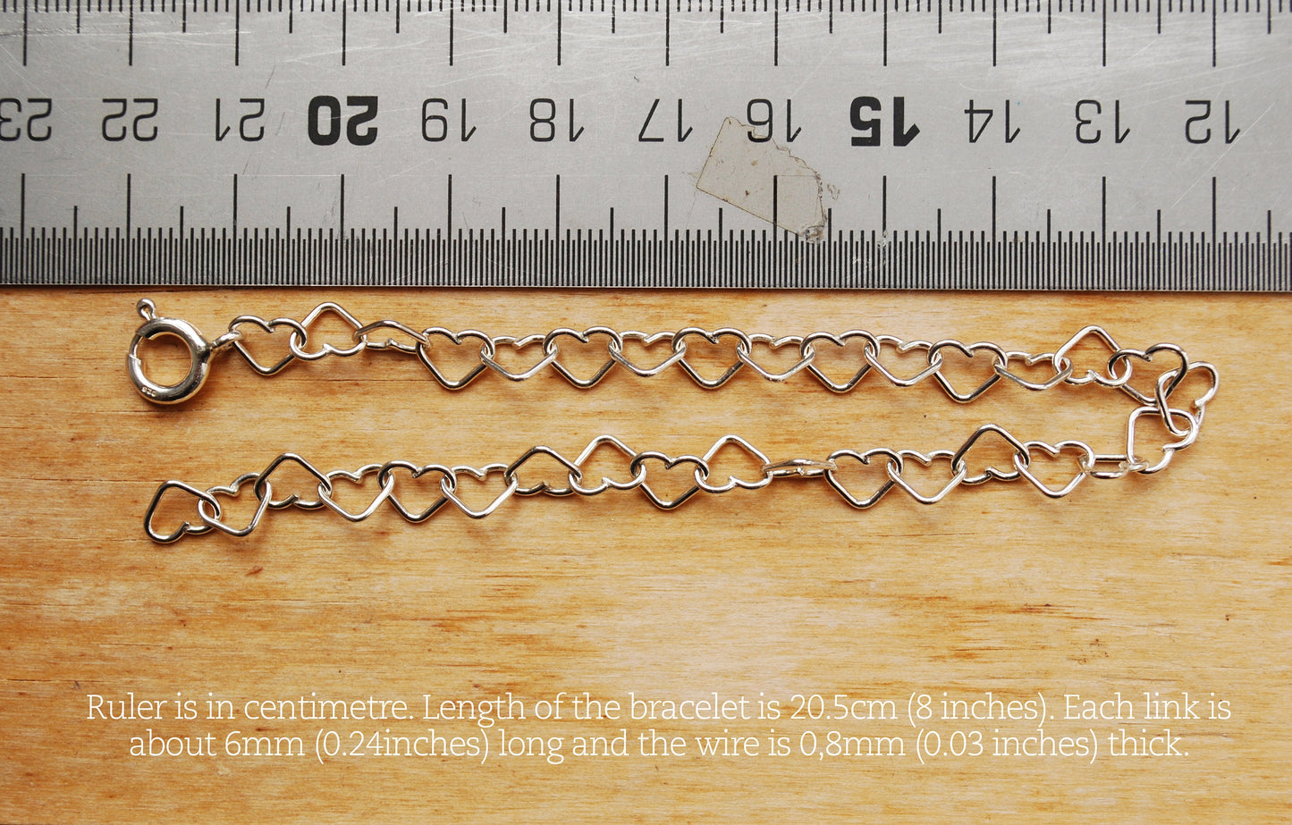 Heart bracelet, small links