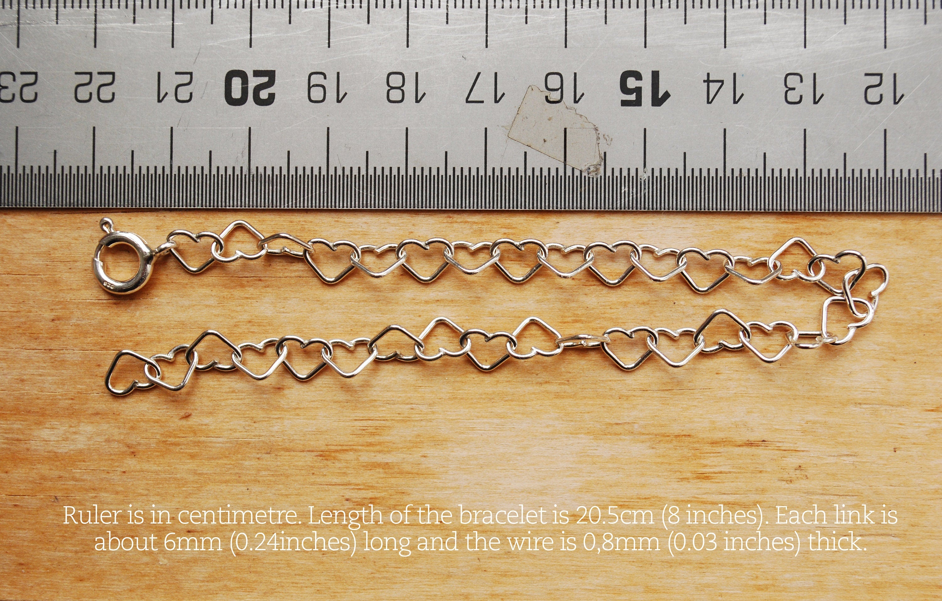 Heart bracelet, small links