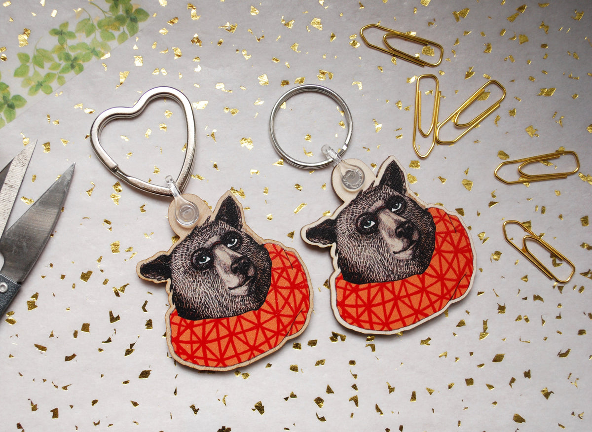 Brown bear keychain, Woodland Gift (Housewarming gift)