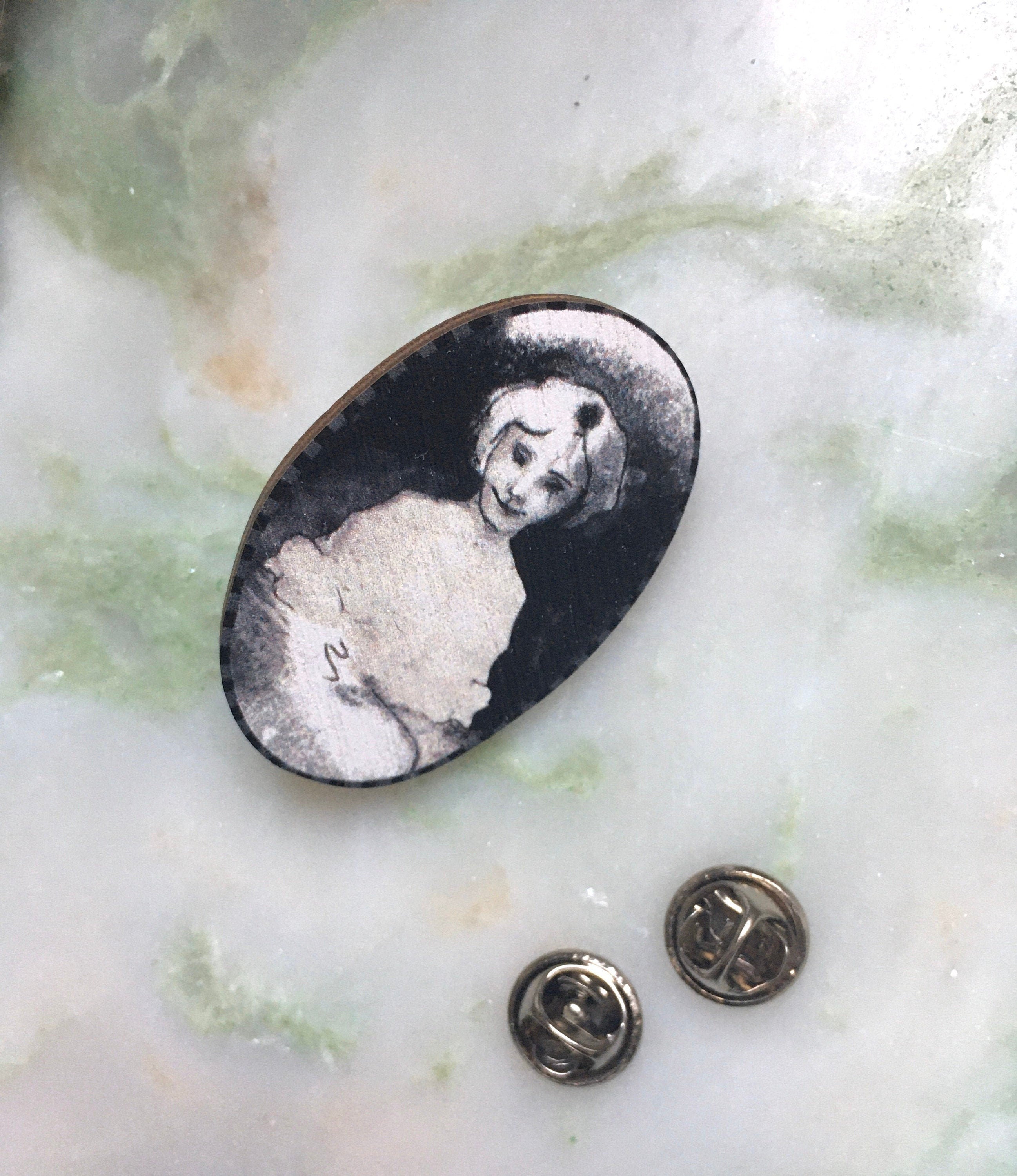 Victorian Halloween Wooden Pin