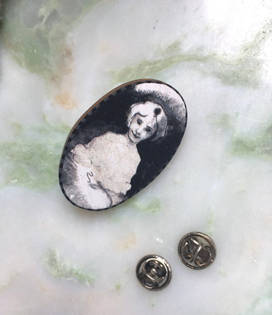 Victorian Halloween Wooden Pin