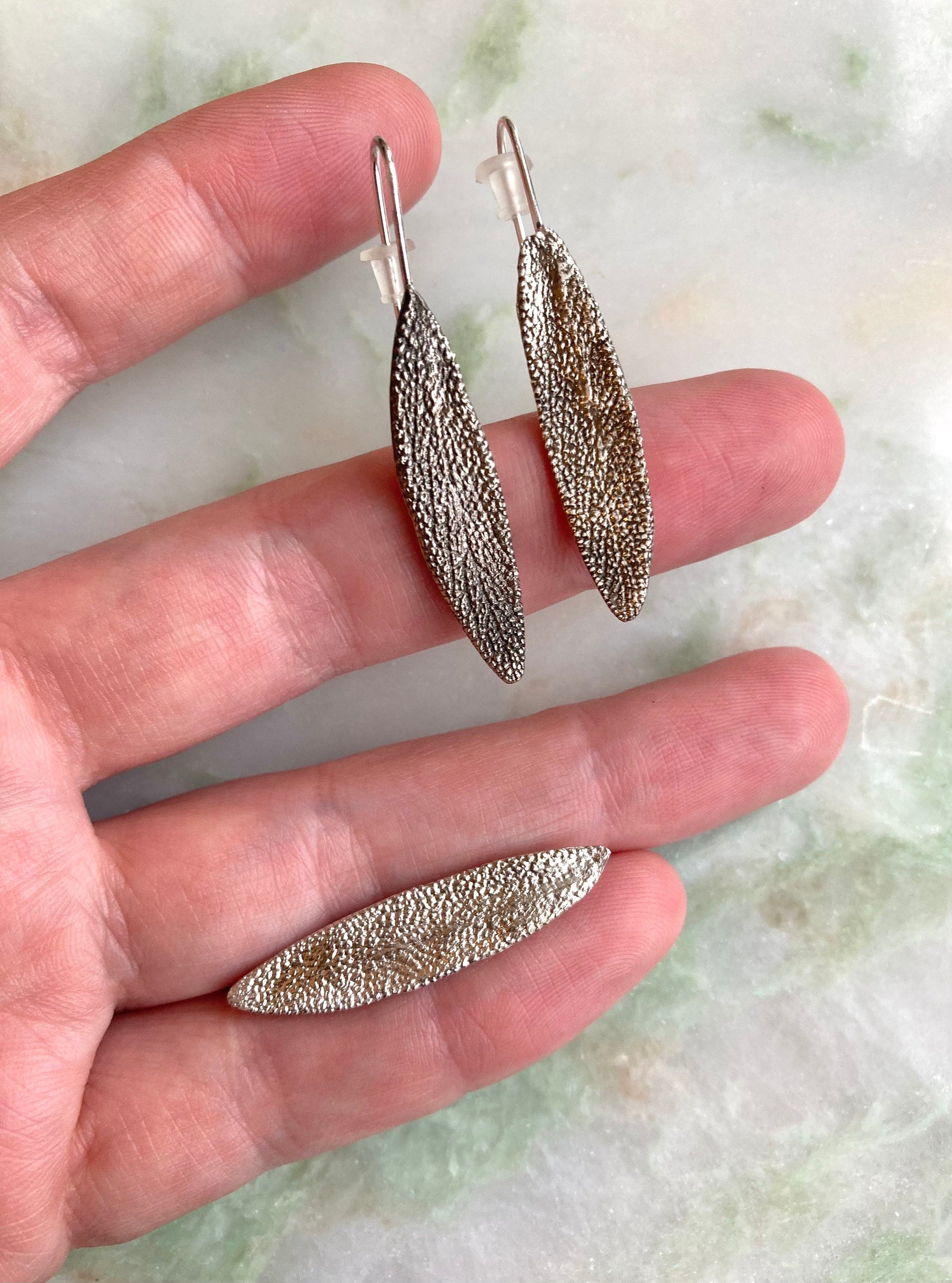 Sage earrings, Sage Brooch