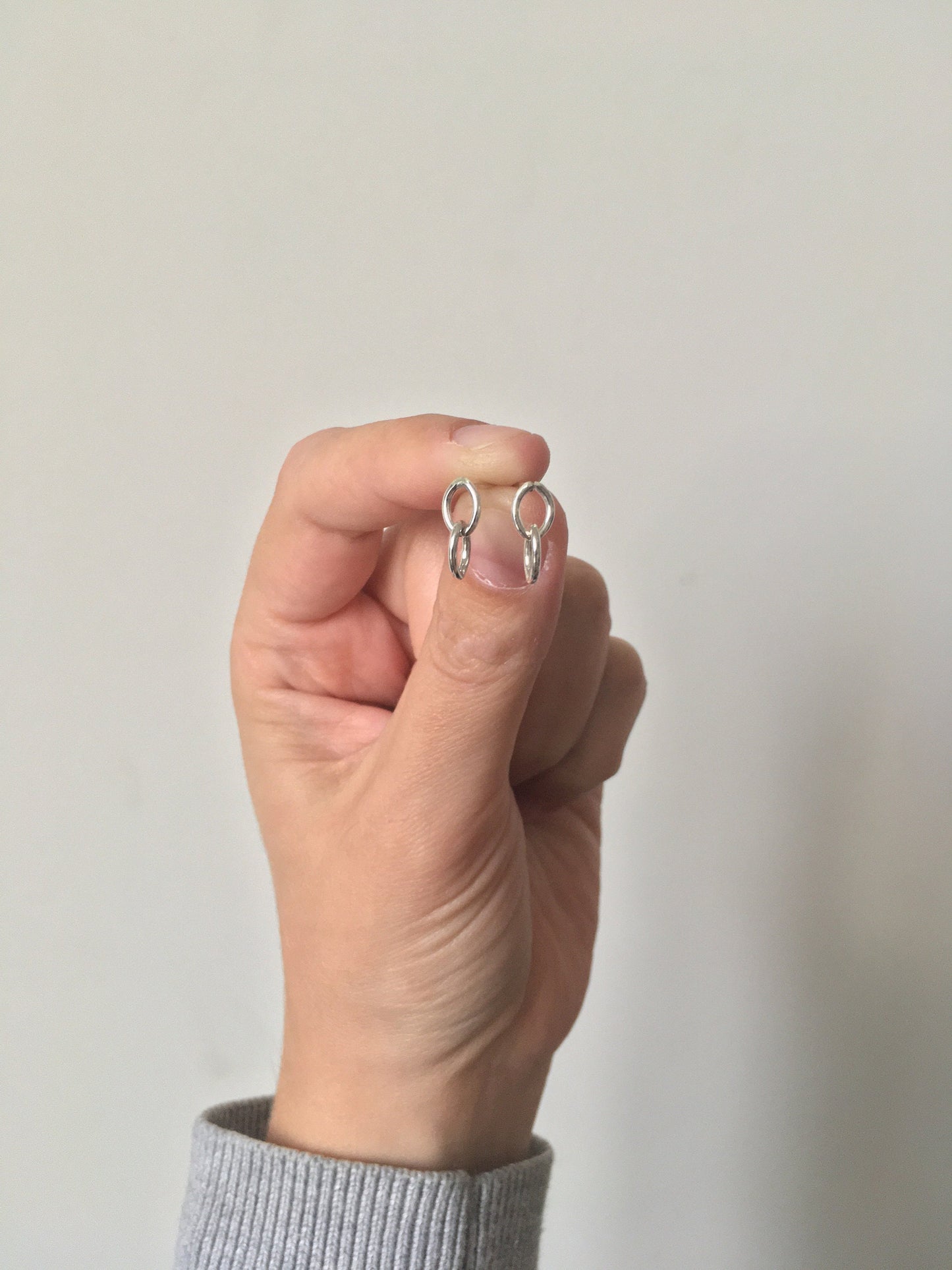 Silver circle earrings