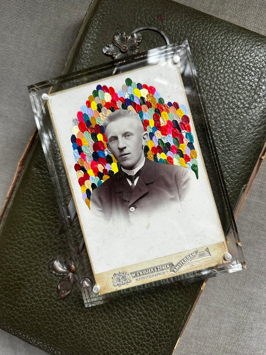 The Rainbow Man, Painted vintage photo