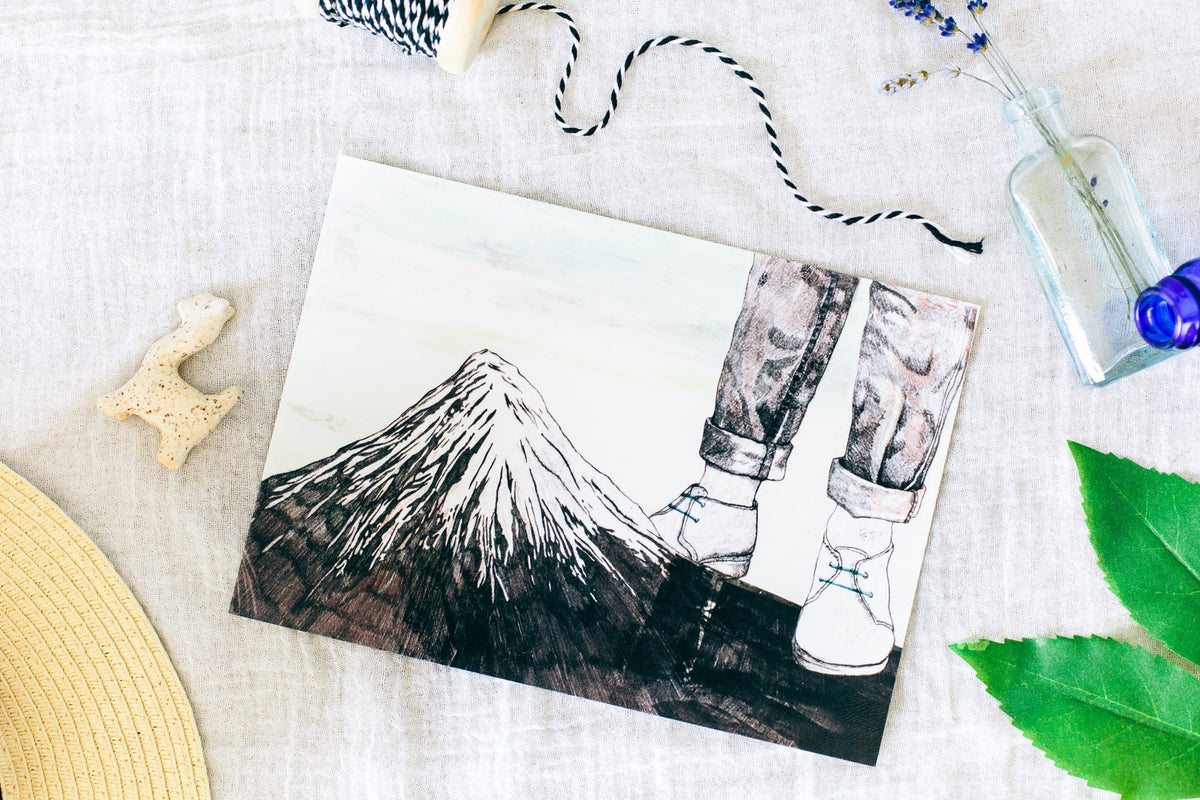 Standing on the Mountain art print, the absurdist series