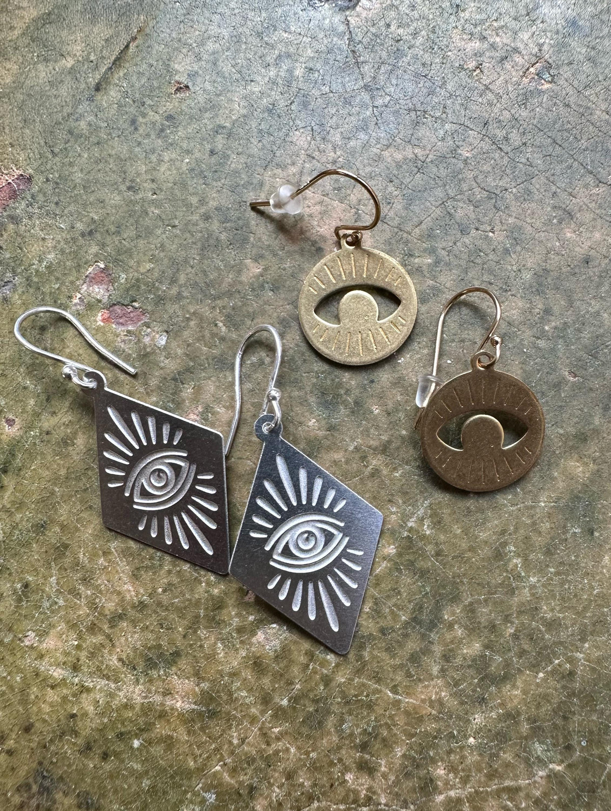 Alziend Oog Oorbellen | Messing & Sterling Zilveren Sieraden
