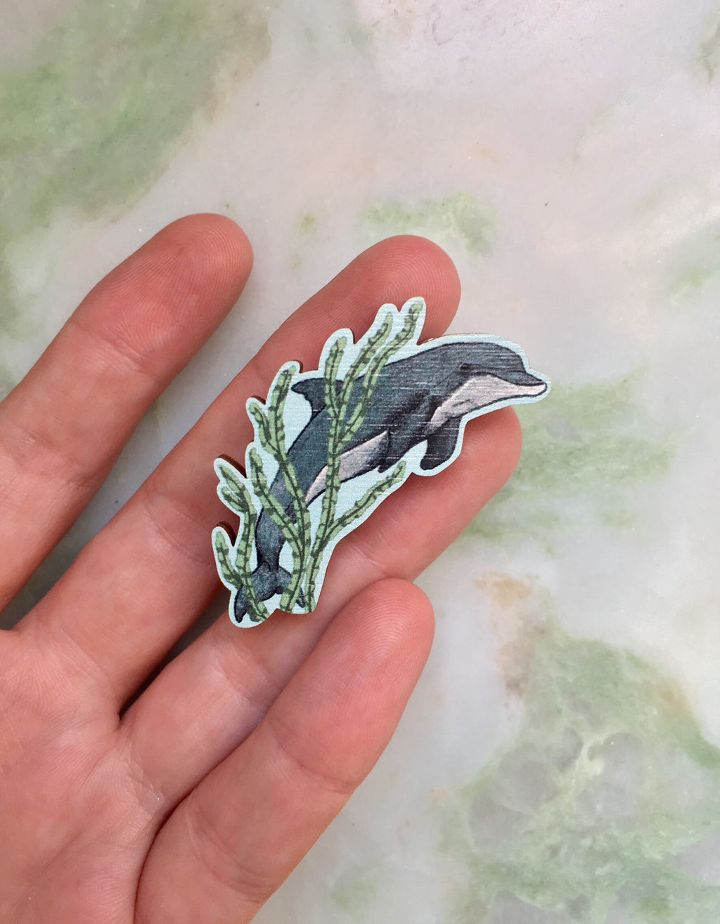 Dolphin pin | Wooden pin, Handmade Gift for nature lover, Cold weather accessories,  Christmas gift for her, stocking stuffer