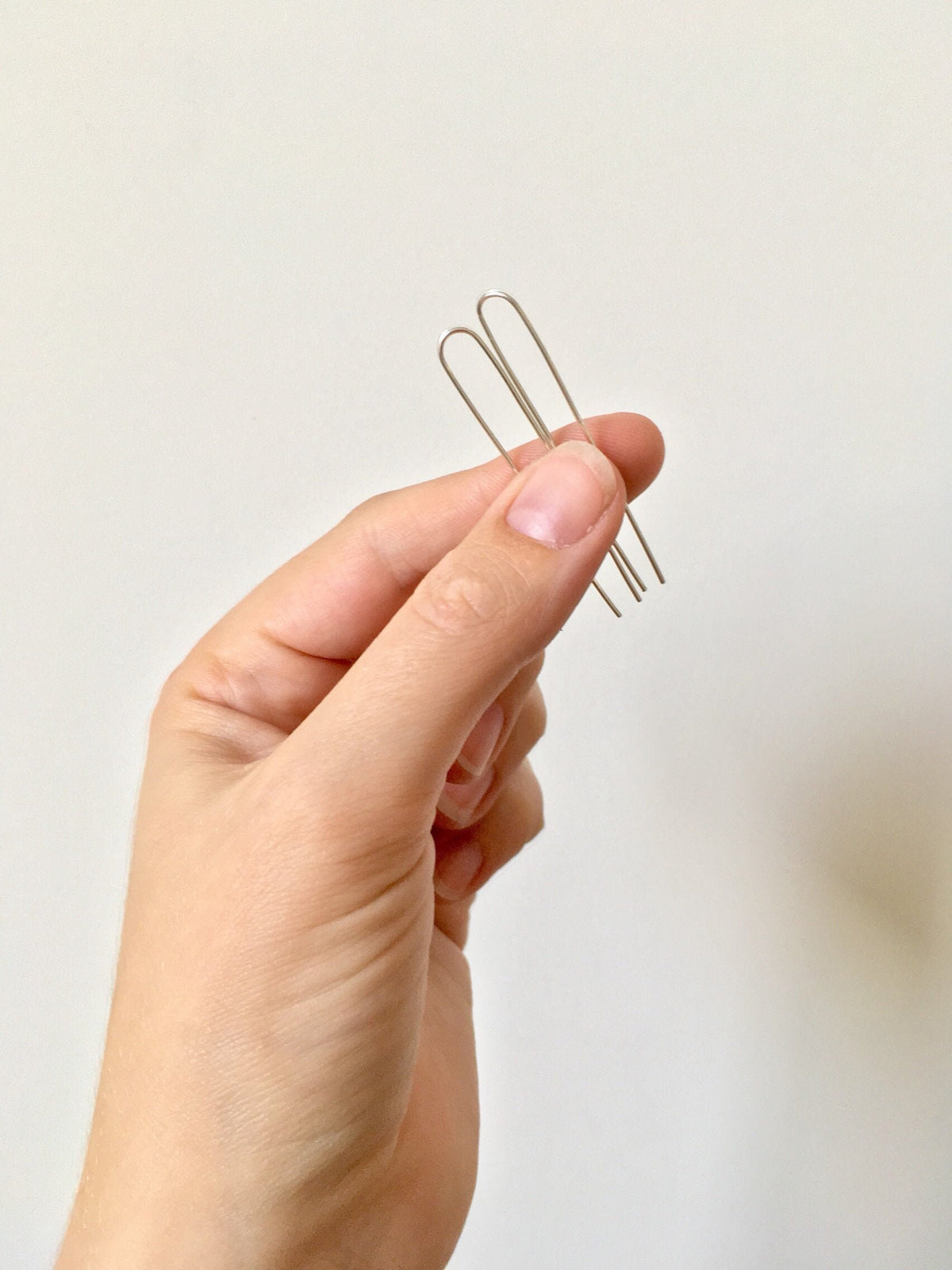 Eco sterling silver line earrings, minimal ear threader