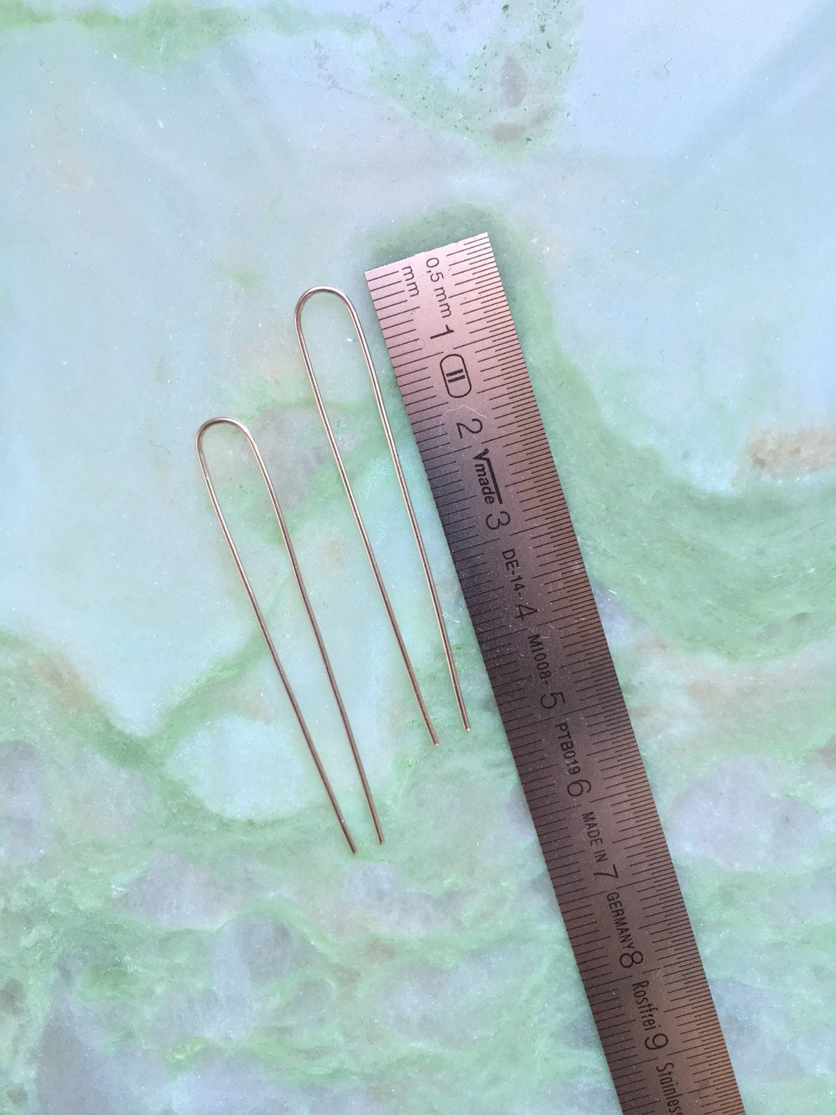 Eco sterling silver line earrings, minimal ear threader