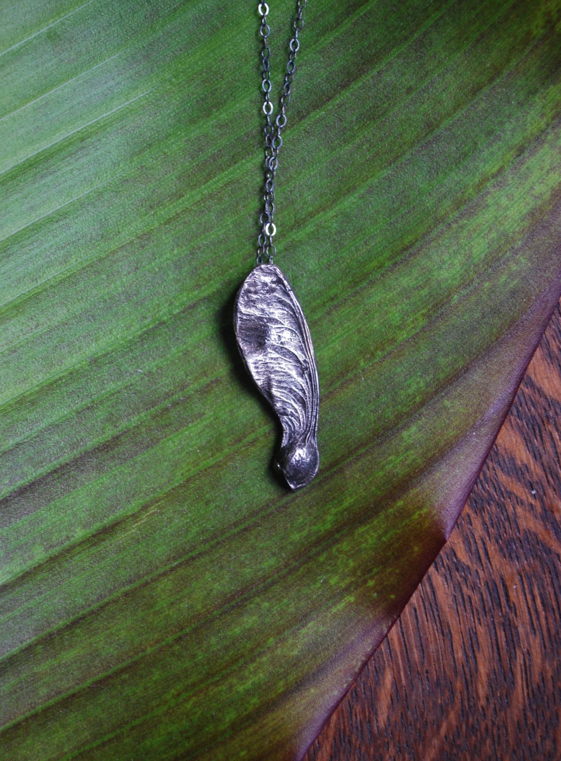 Fine Silver Maple Seed Necklace | Eco-Friendly Tree Pendant
