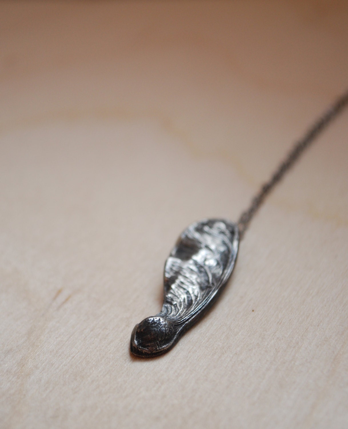 Fine Silver Maple Seed Necklace | Eco-Friendly Tree Pendant