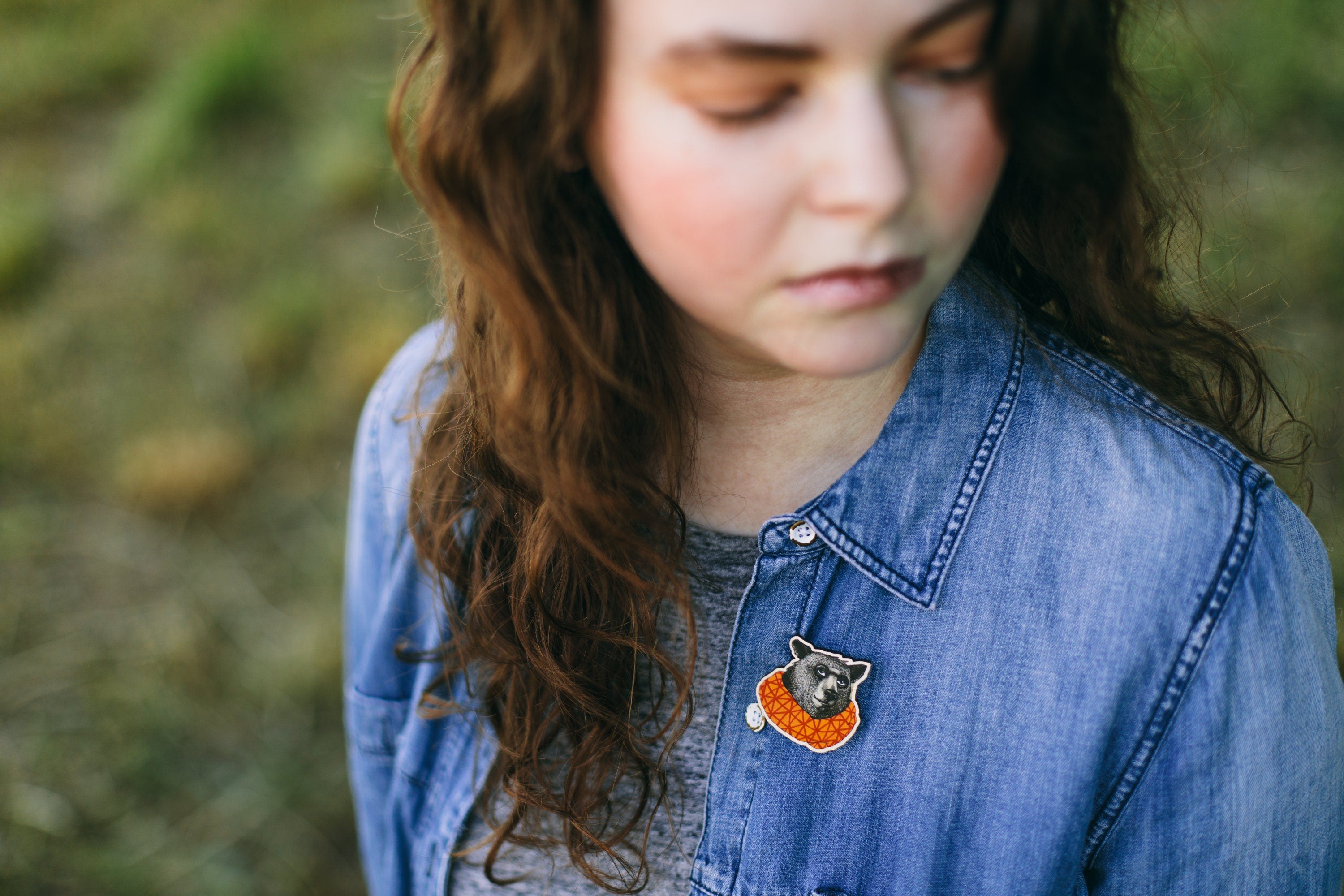 Wooden Bear Pin