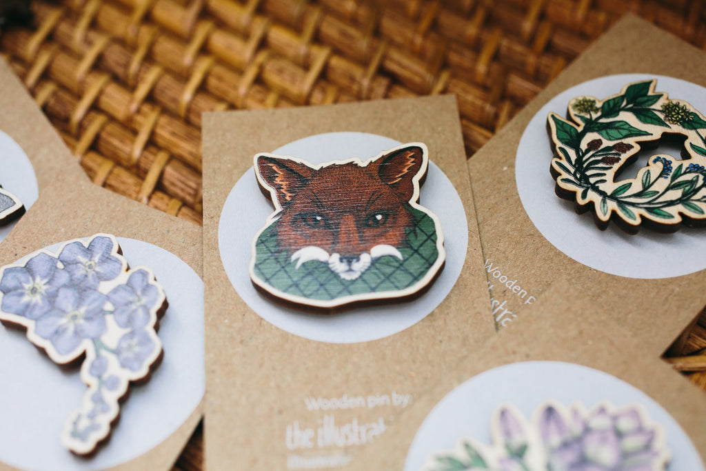 Little Fox Wooden Pin