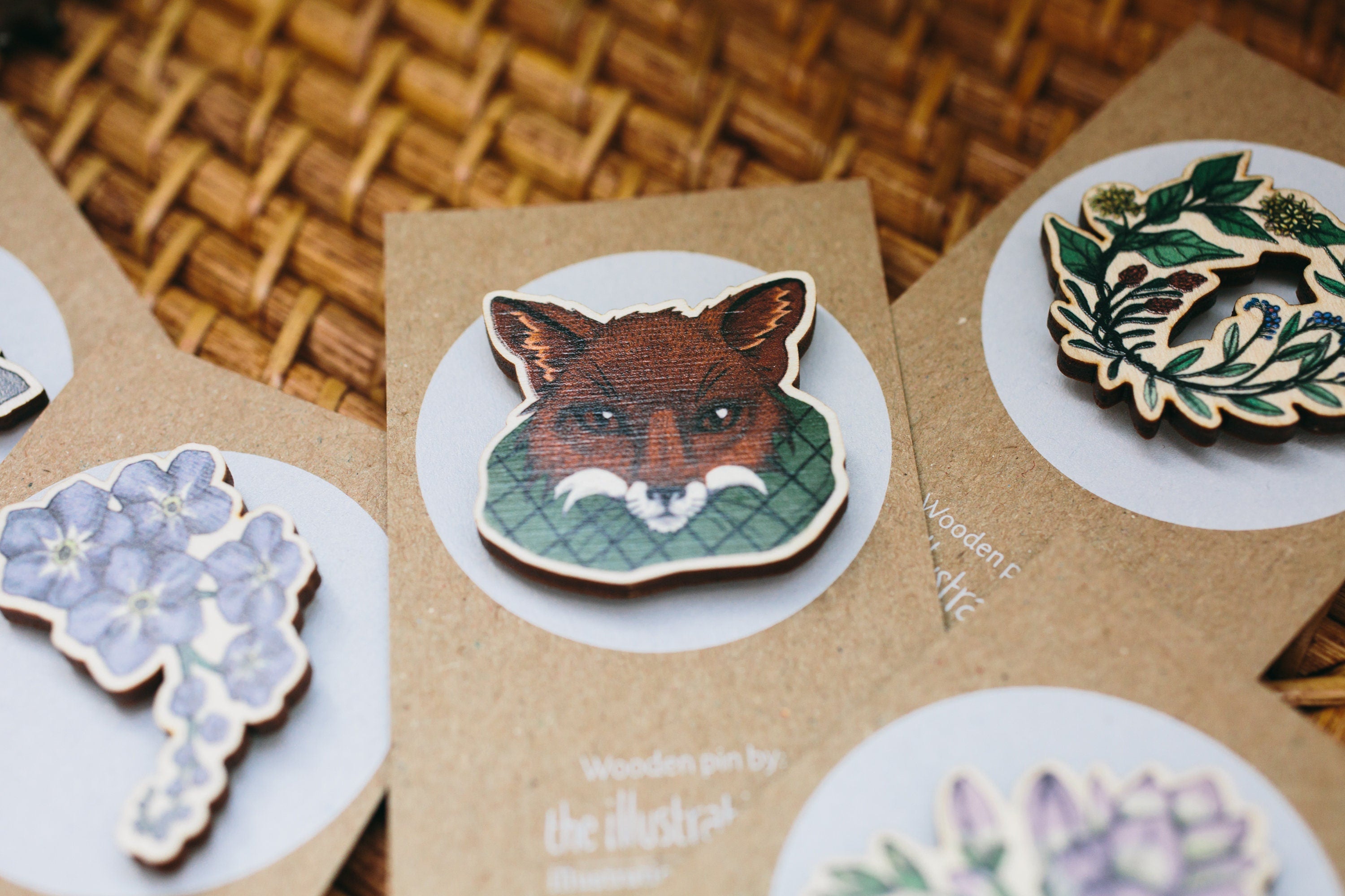 Little Fox Wooden Pin