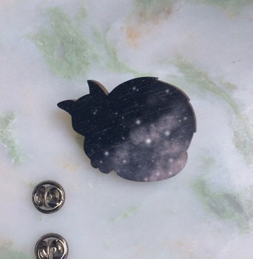 Black Cat Wooden Pin