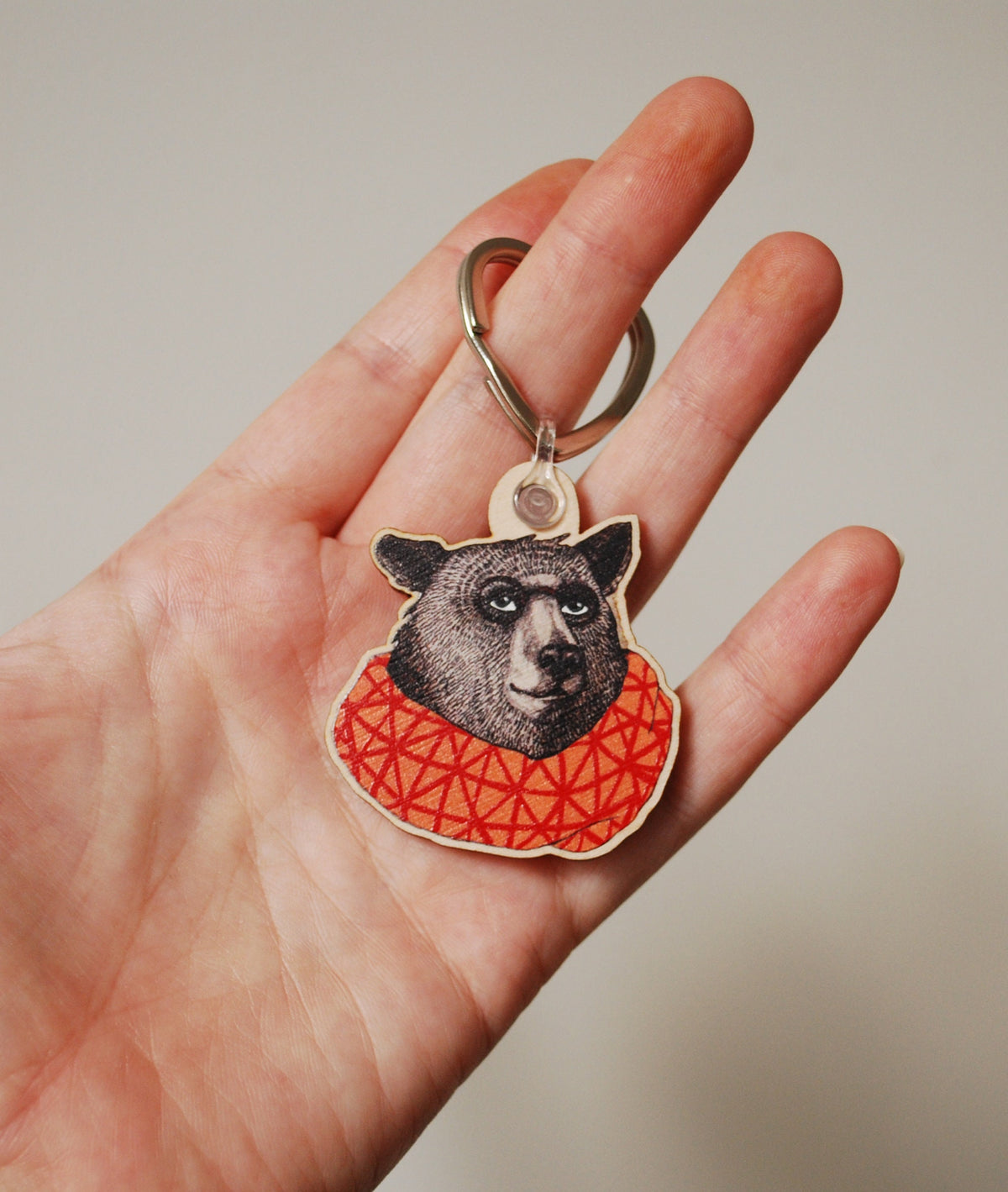 Brown bear keychain, Woodland Gift (Housewarming gift)
