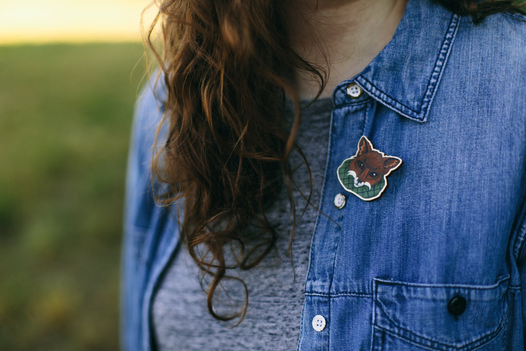 Little Fox Wooden Pin
