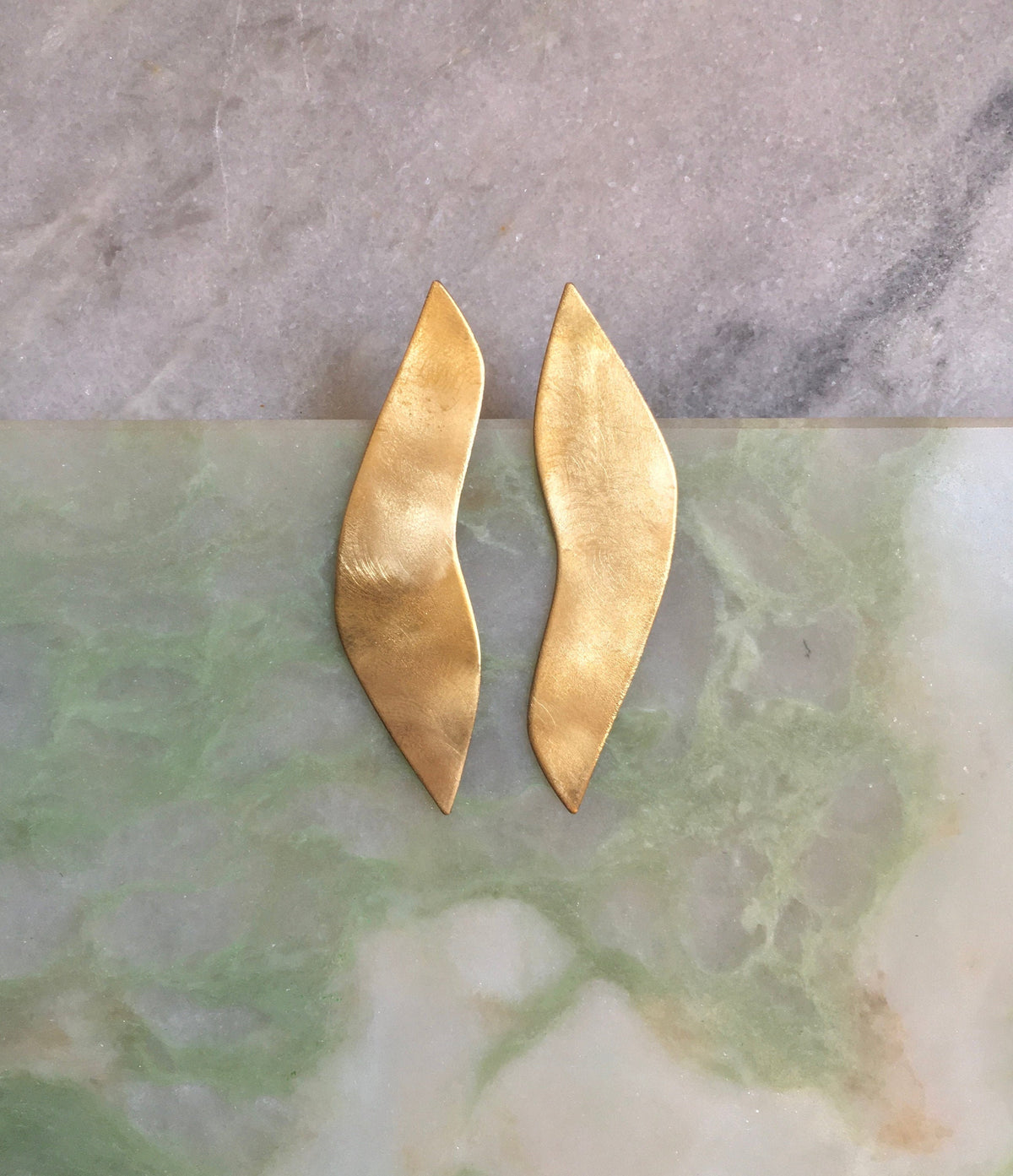 Siri earrings, brass and Eco sterling silver earrings, shield earrings