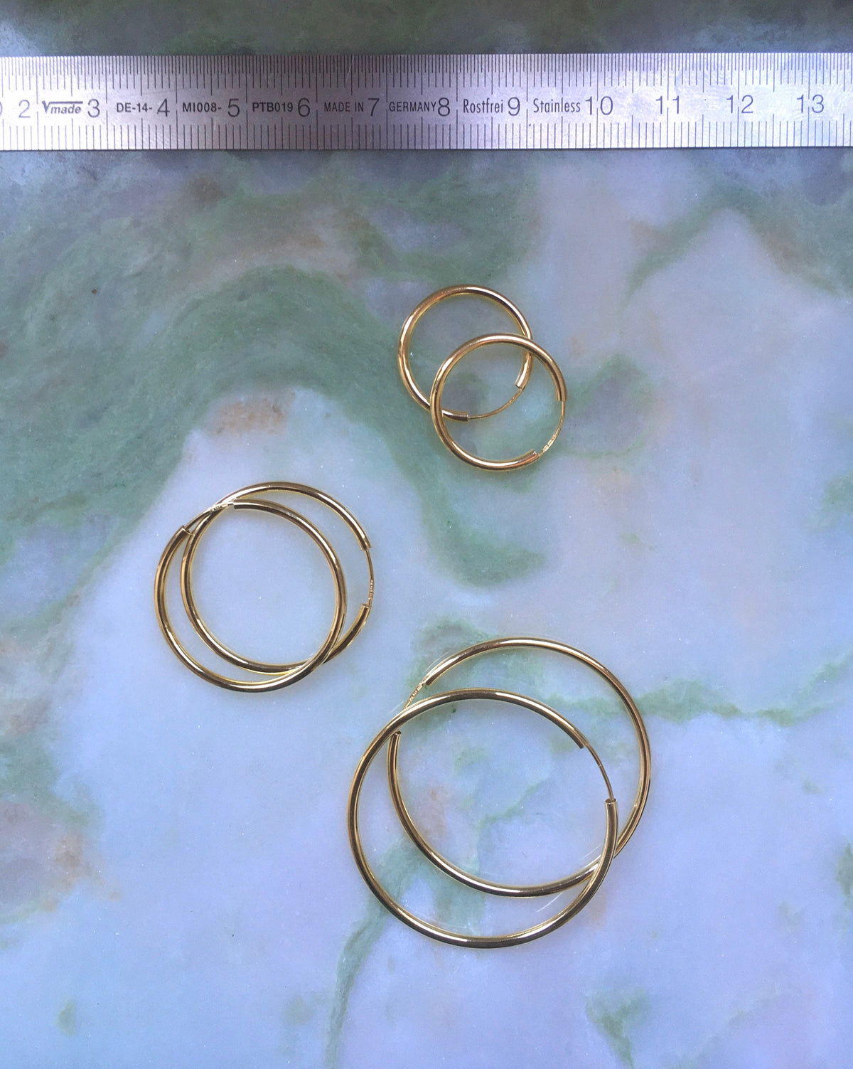 Eco sterling silver hoop earrings flexible minimalist, gilded silver hoops | Christmas gift for her | Cold weather accessories
