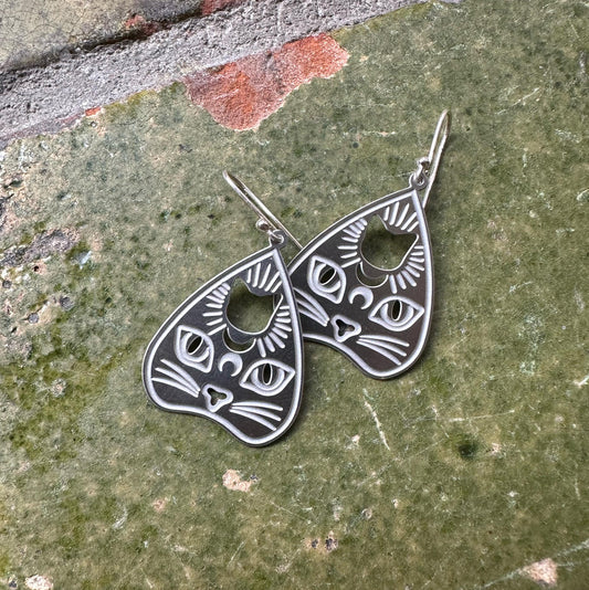 Cat pendant earrings